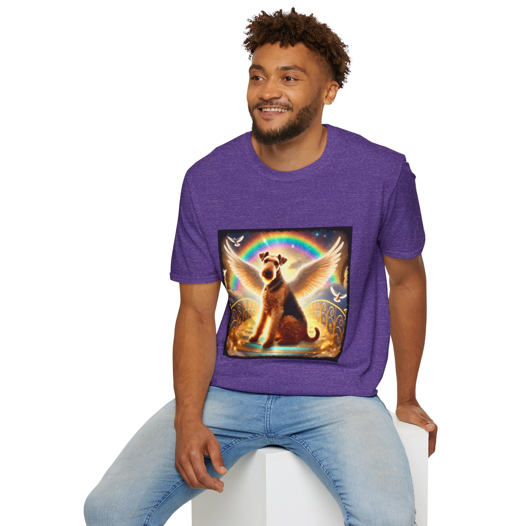 Airedale Terrier Rainbow Bridge | Unisex Dog T-Shirt
