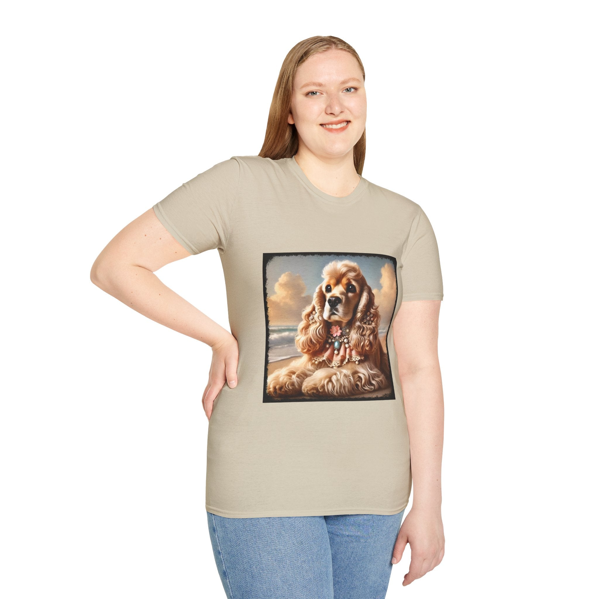 Cocker Spaniel Beach Belle | Unisex Dog T-Shirt