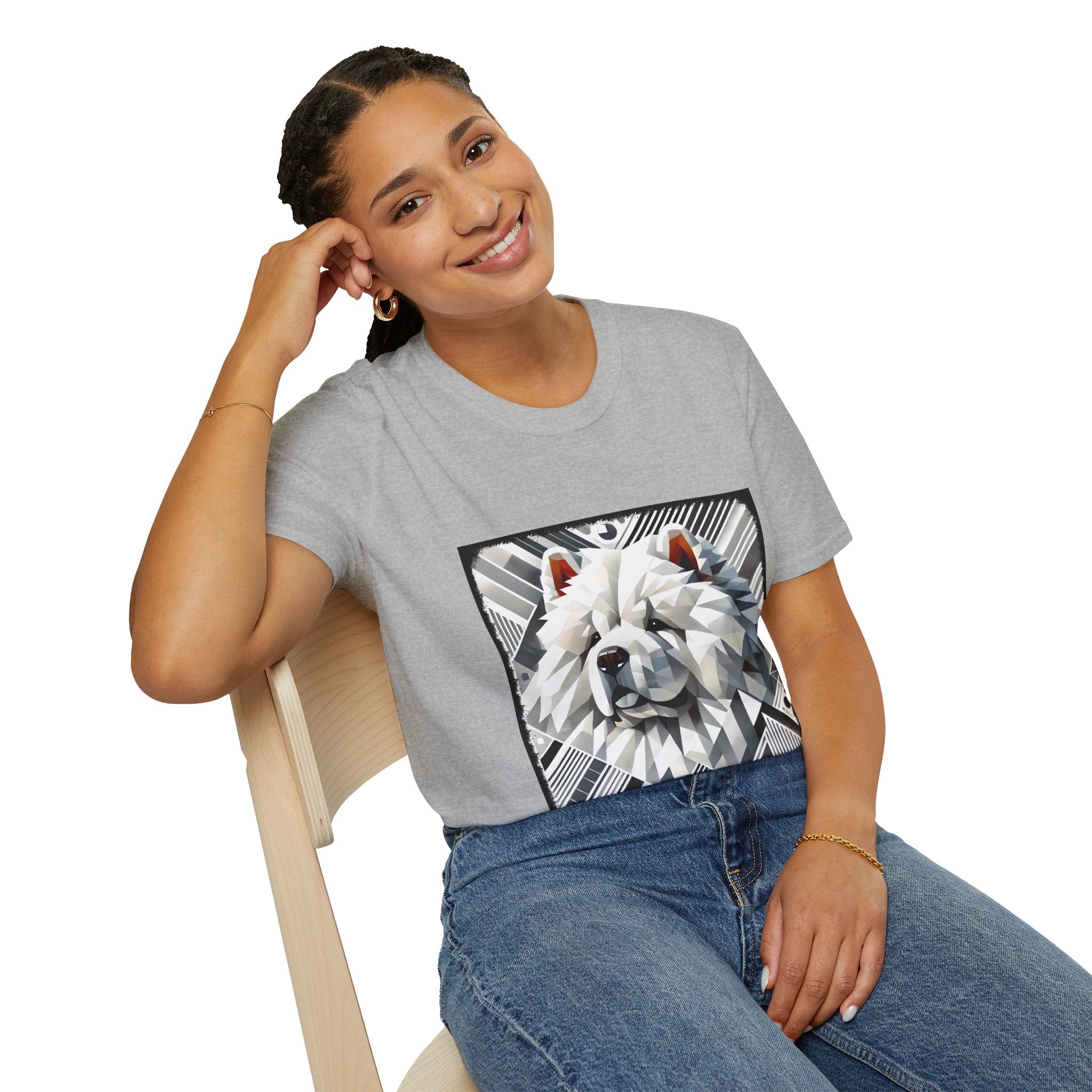 Chow Chow Snow Geometric | Unisex Dog T-Shirt