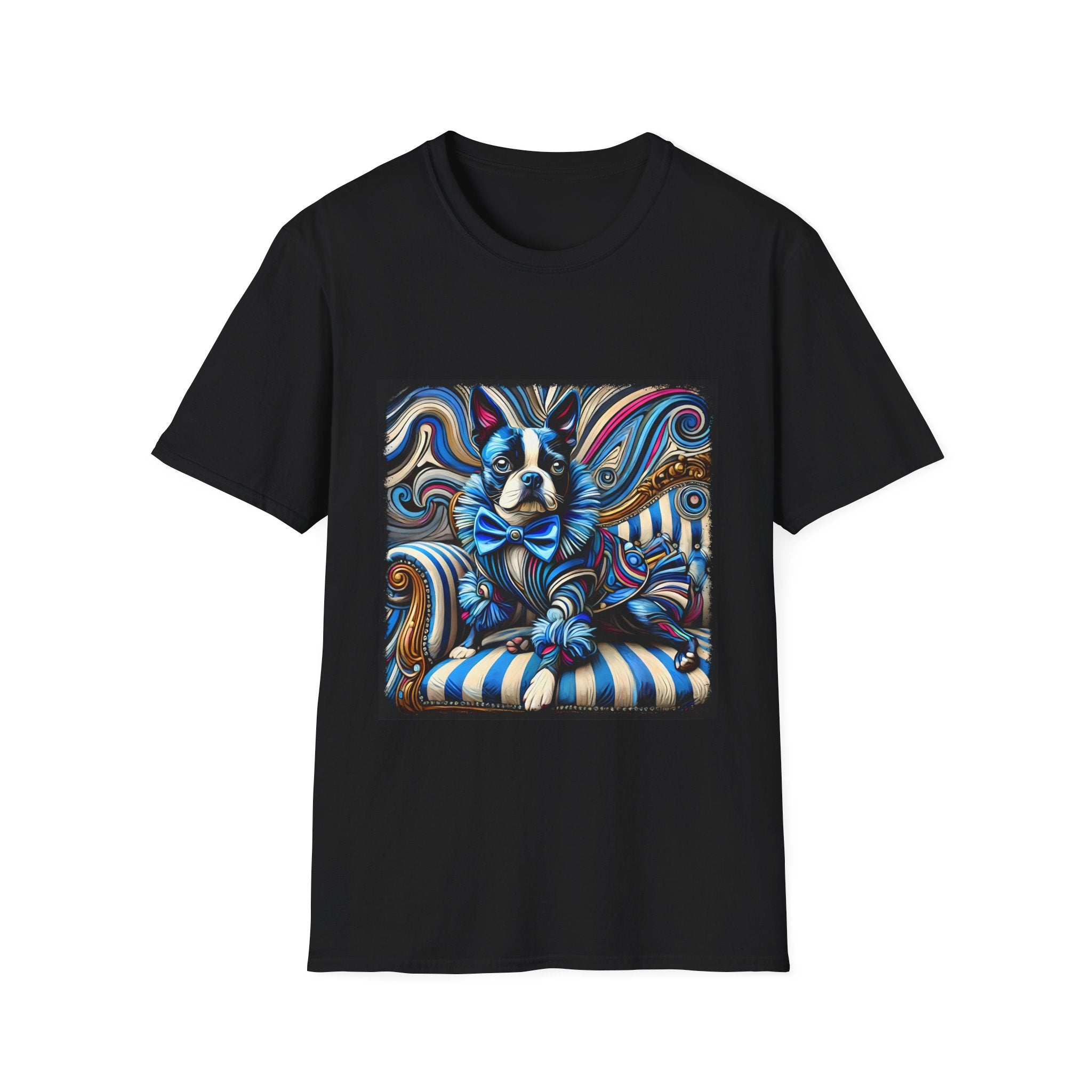 Boston Terrier Blue Rocker | Unisex Dog T-Shirt