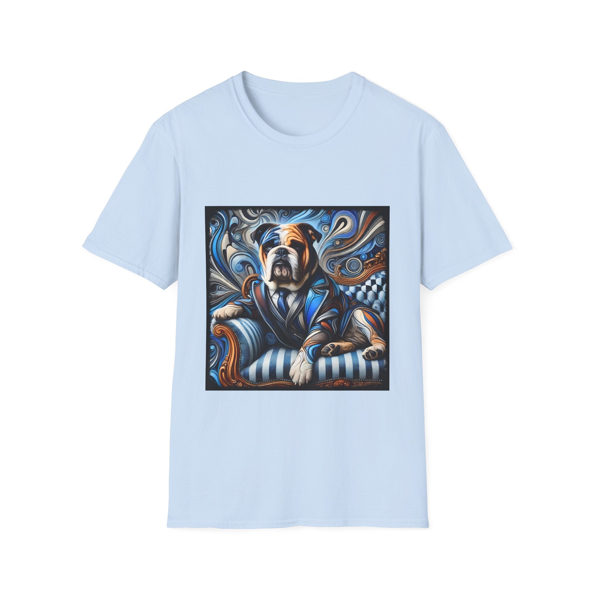 Bulldog Blue Swirl | Unisex Dog T-Shirt
