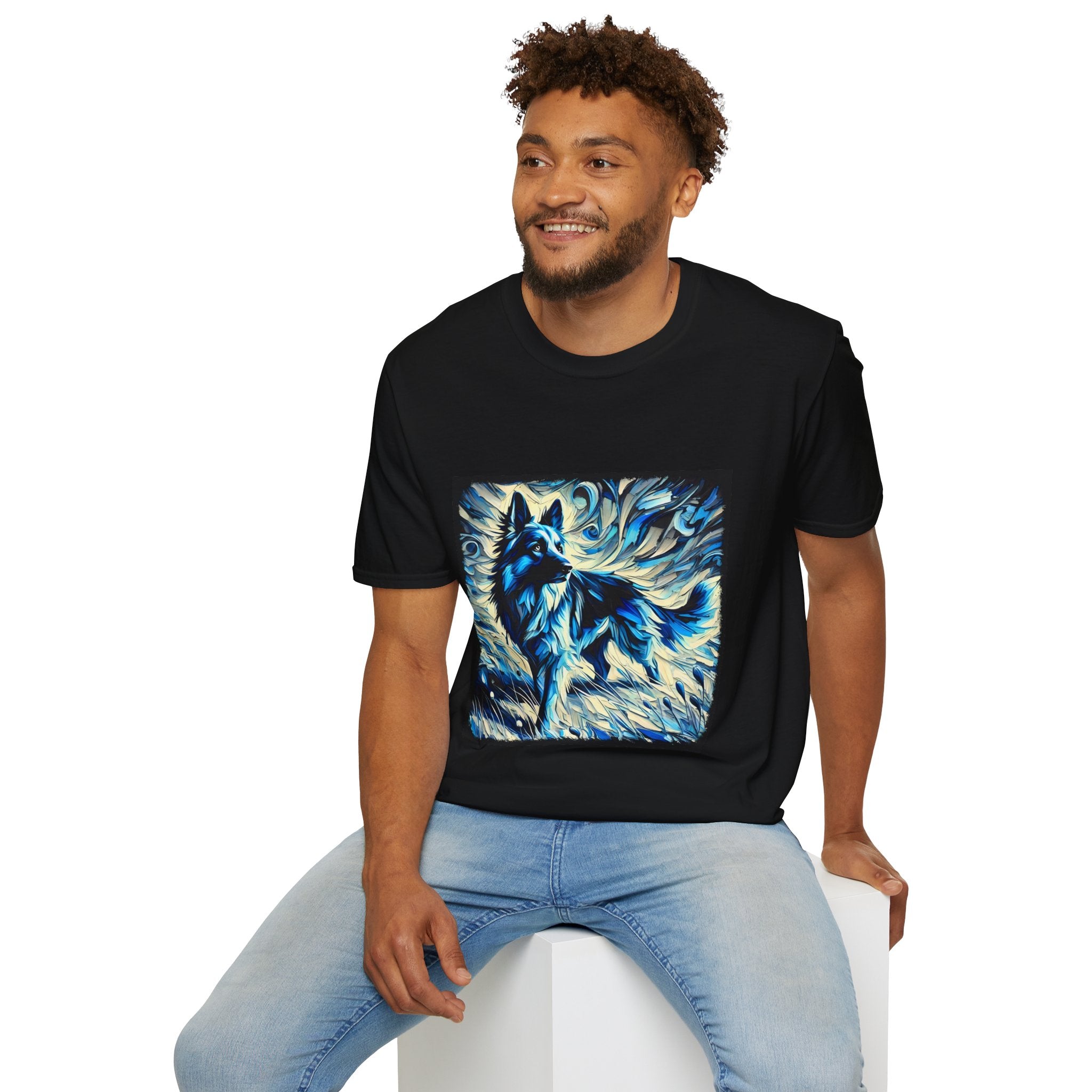 German Shepherd Blue Winter Swirl | Unisex Dog T-Shirt