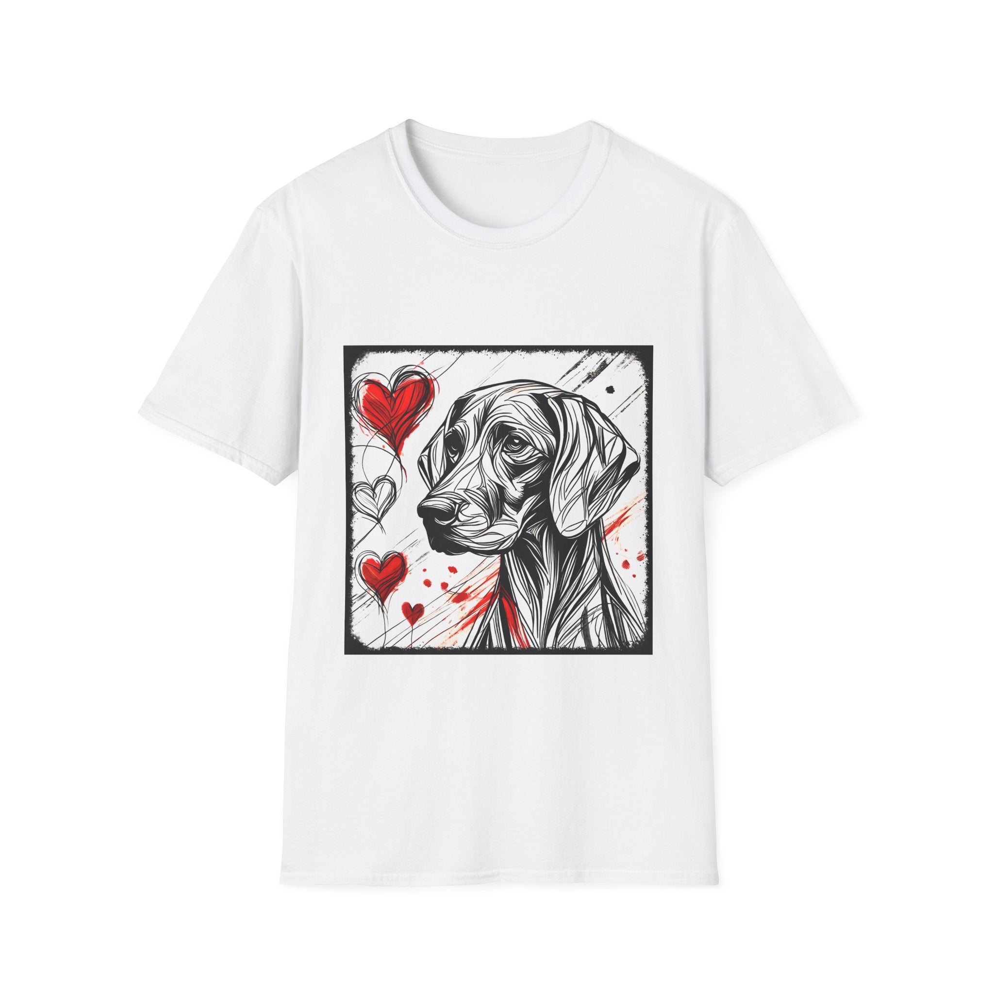 Weimaraner Bold Heart Sketch | Unisex Dog T-Shirt