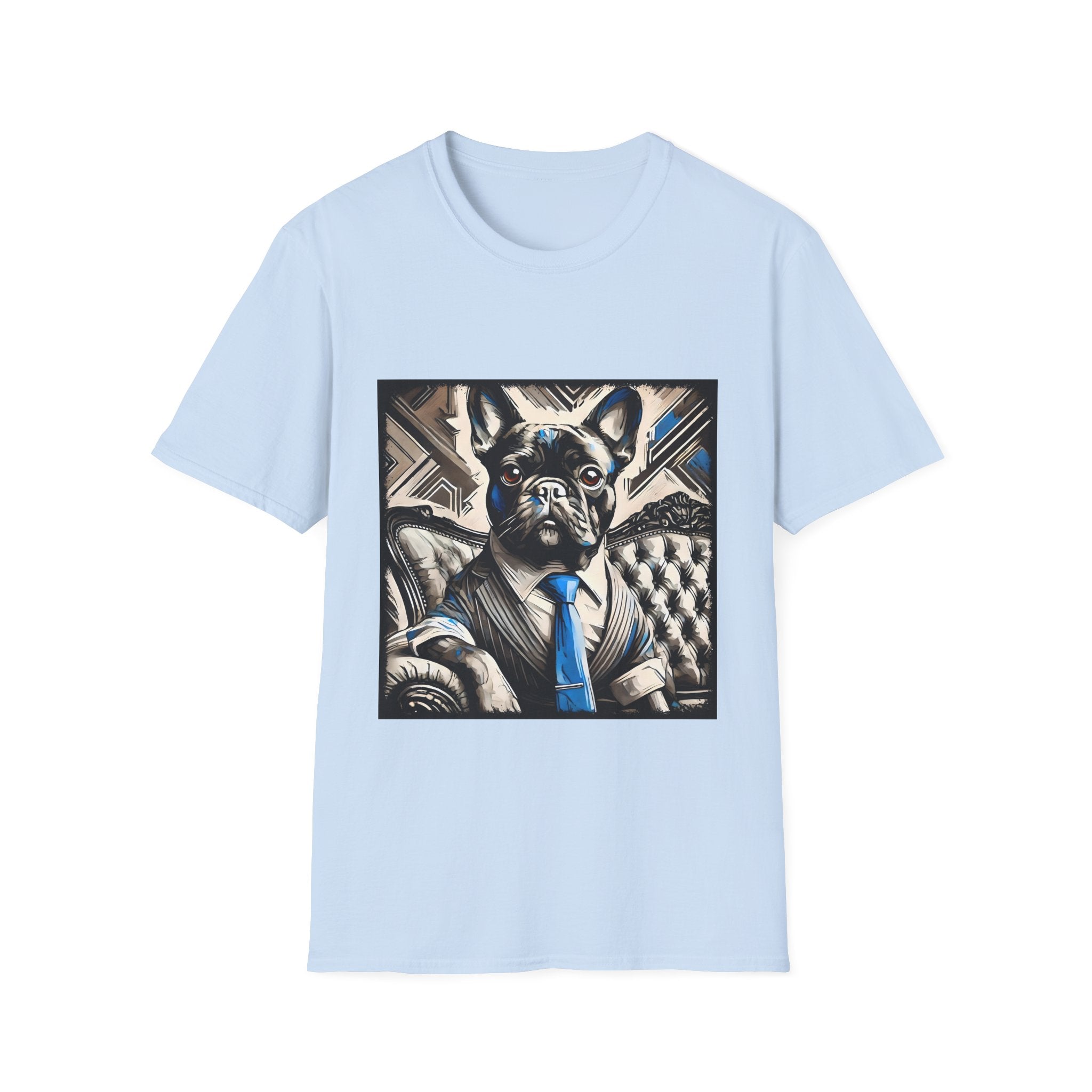 French Bulldog B&W Blue Tie | Unisex Dog T-Shirt