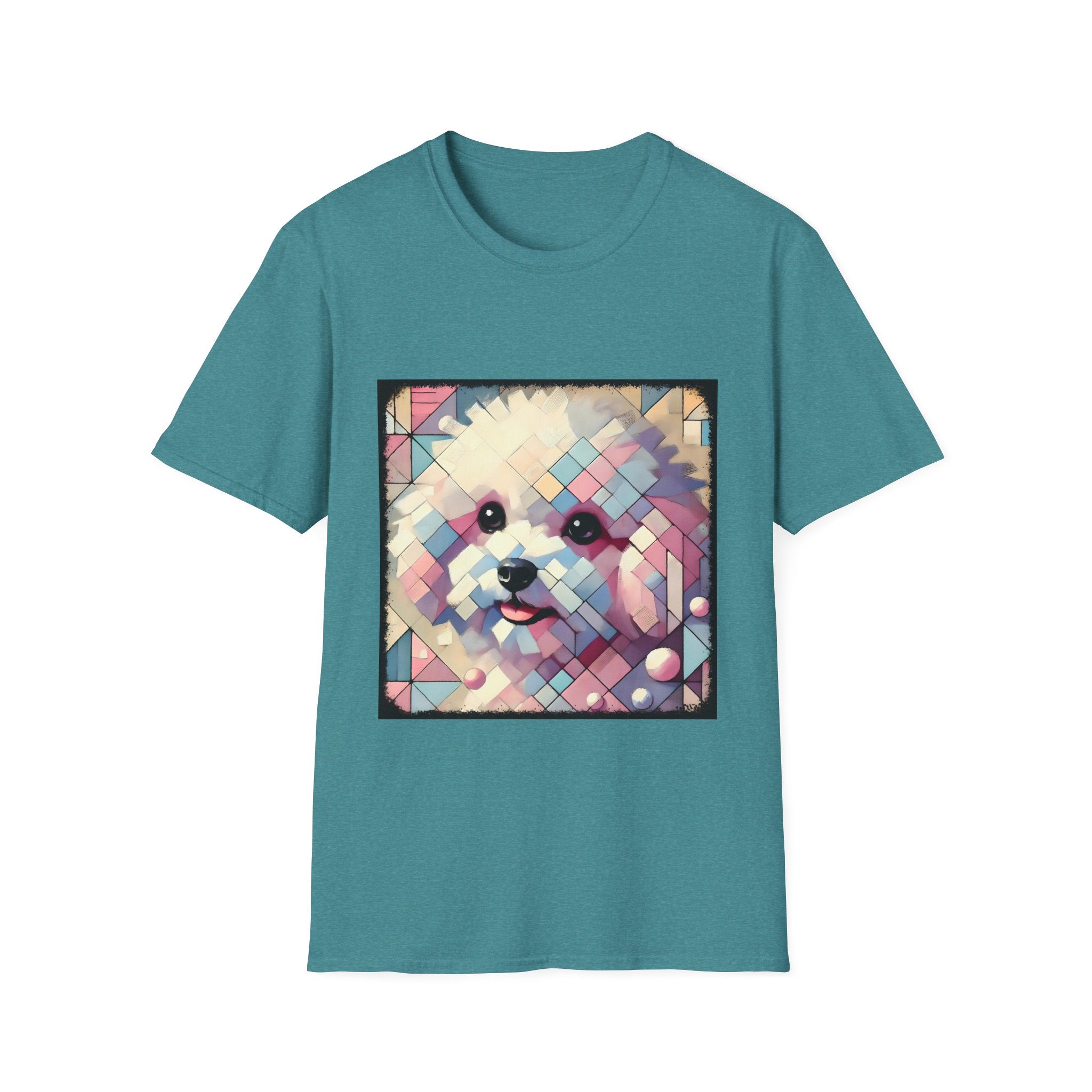 Bichon Frise Pastel Geometric | Unisex Dog T-Shirt