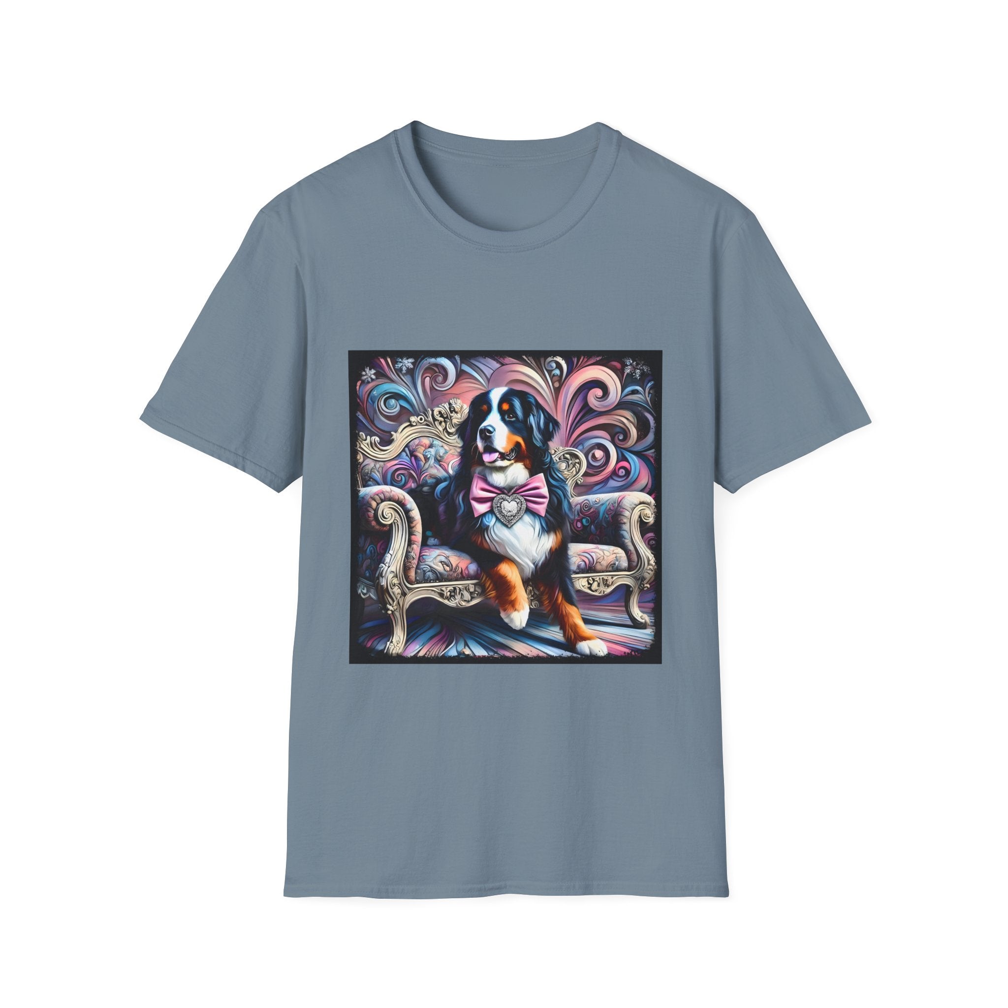 Bernese Mountain Dog Purple Diamond Vivid Swirl | Unisex Dog T-Shirt