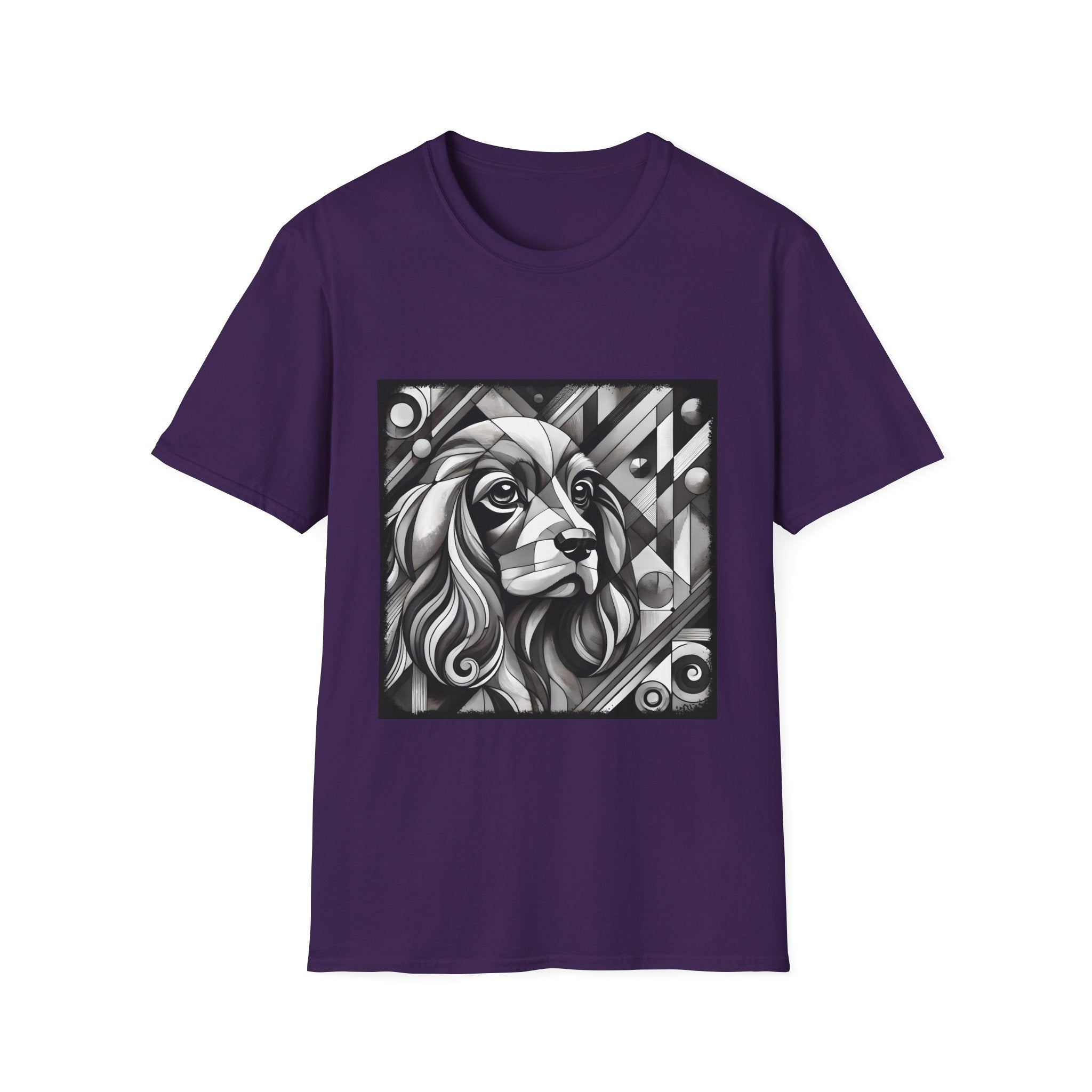 Cocker Spaniel B&W Bold Geometric | Unisex Dog T-Shirt
