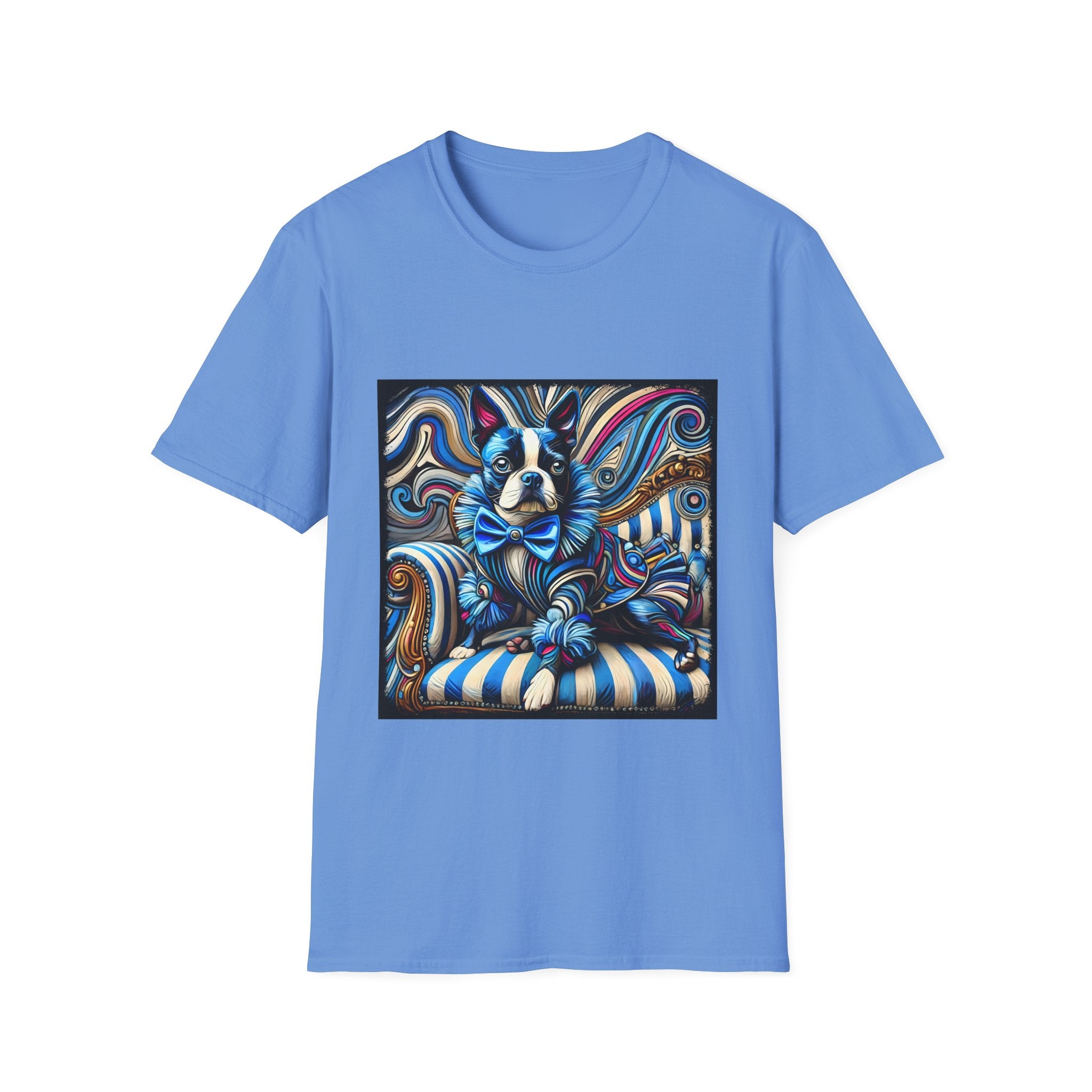 Boston Terrier Blue Rocker | Unisex Dog T-Shirt