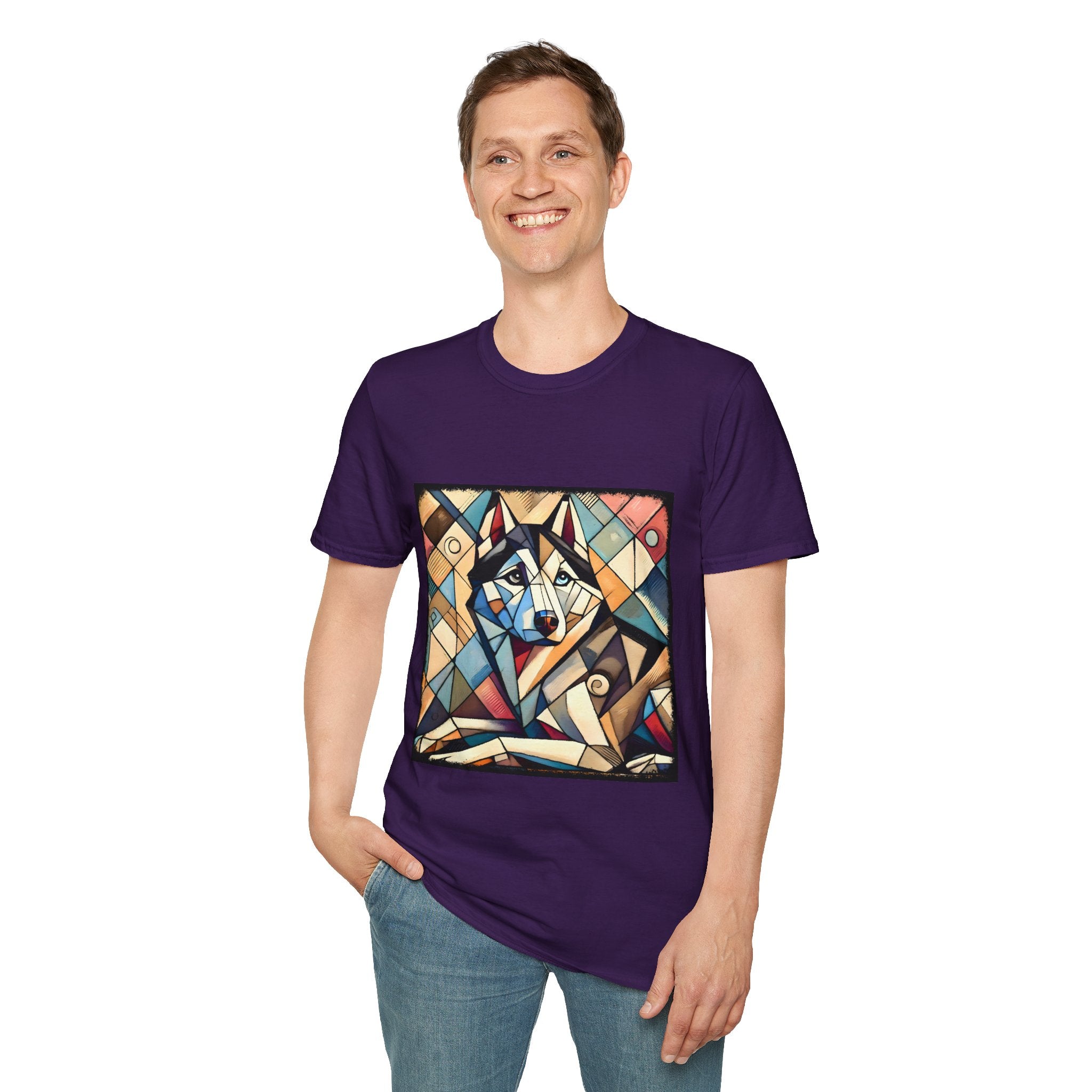 Siberian Husky Glass Geometric | Unisex Dog T-Shirt