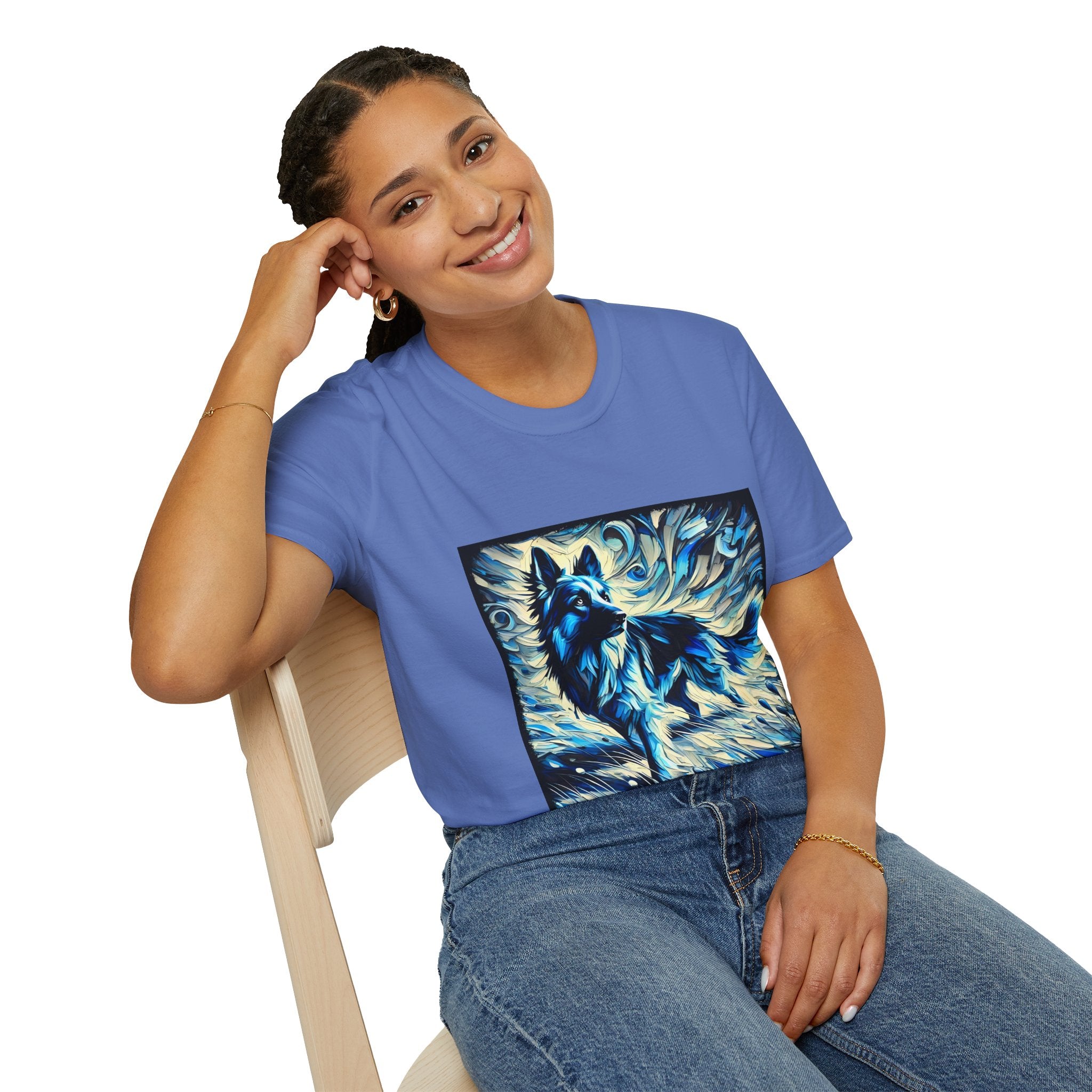 German Shepherd Blue Winter Swirl | Unisex Dog T-Shirt
