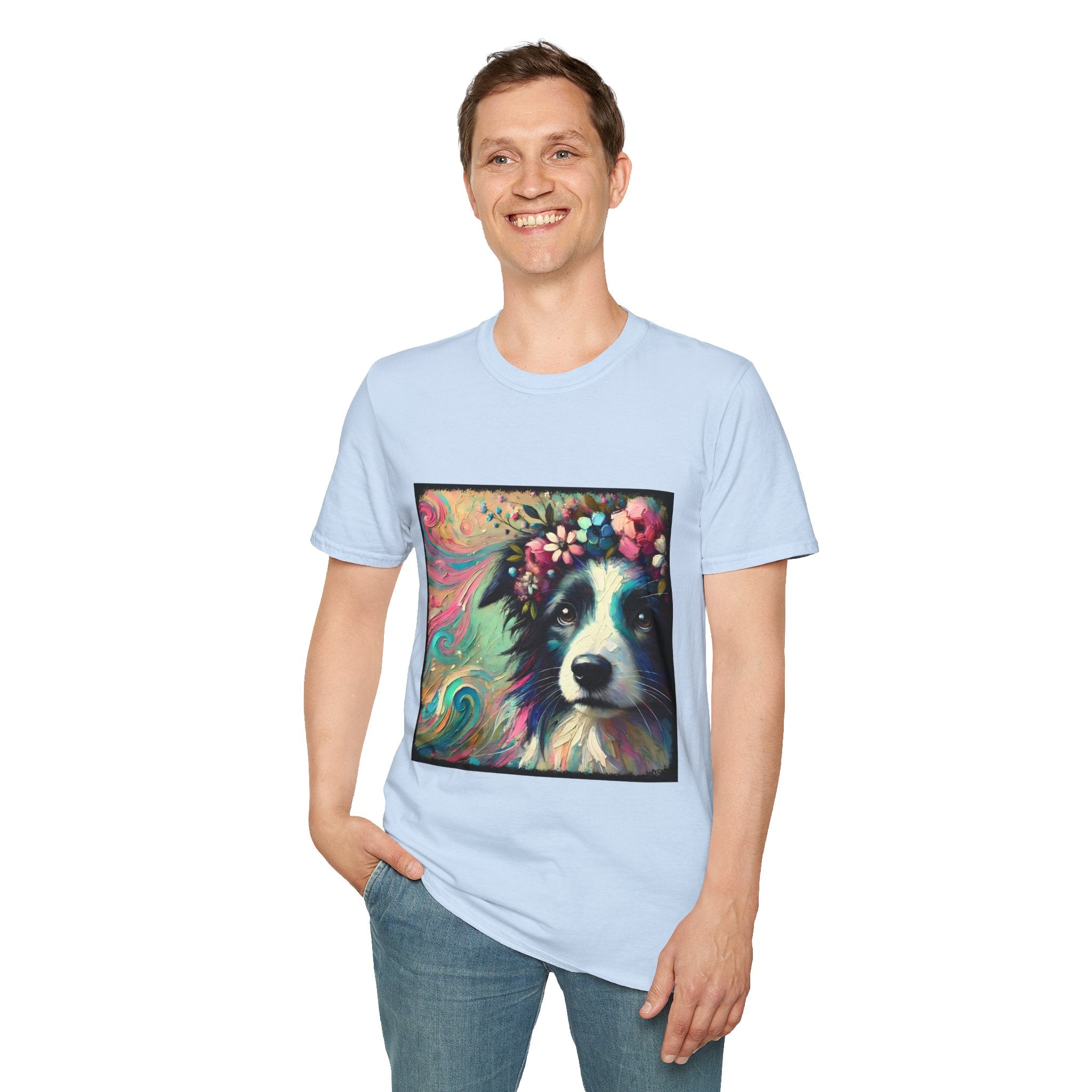 Border Collie Pastel Flower Classic | Unisex Dog T-Shirt