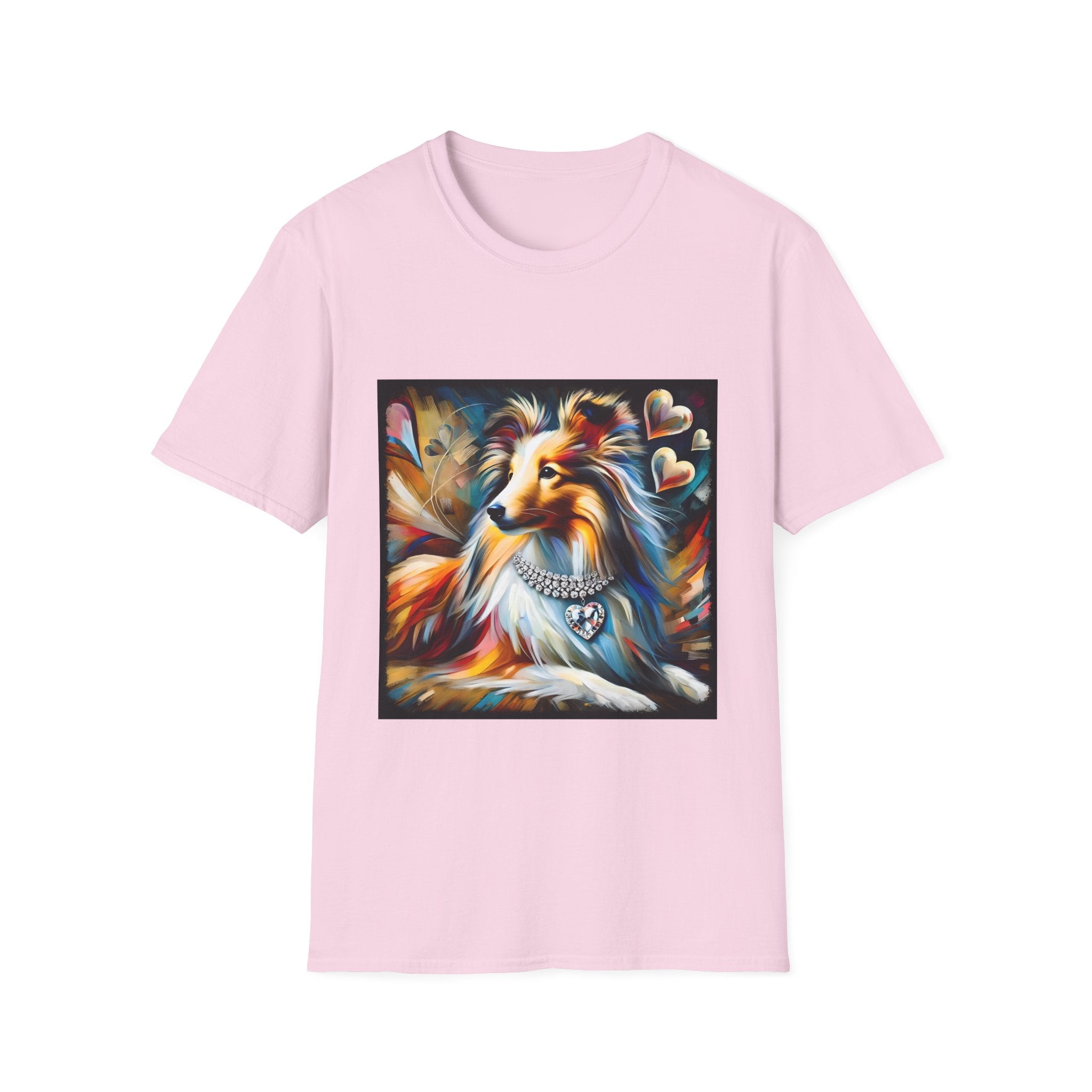 Shetland Sheepdog Diamond Heart Swirl | Unisex Dog T-Shirt
