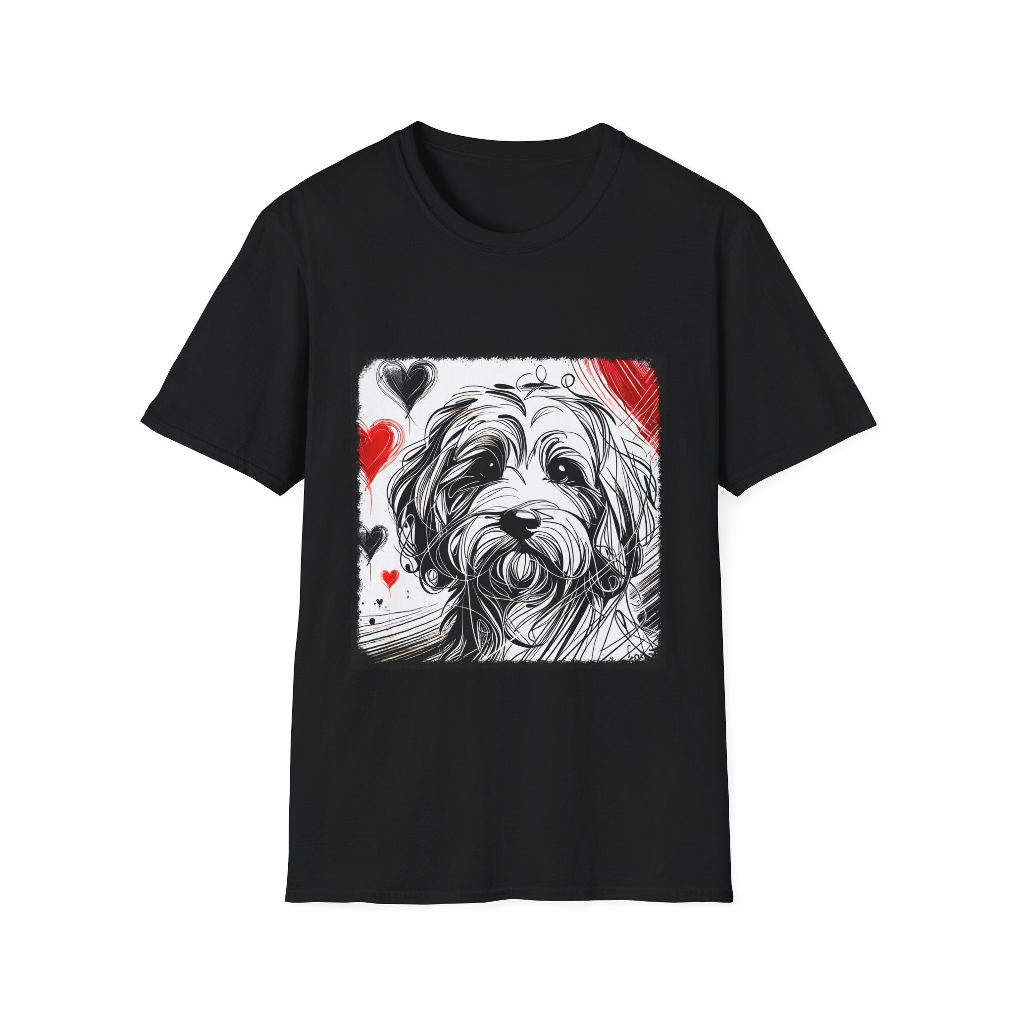 Cavapoo Bold Heart Sketch | Unisex Dog T-Shirt