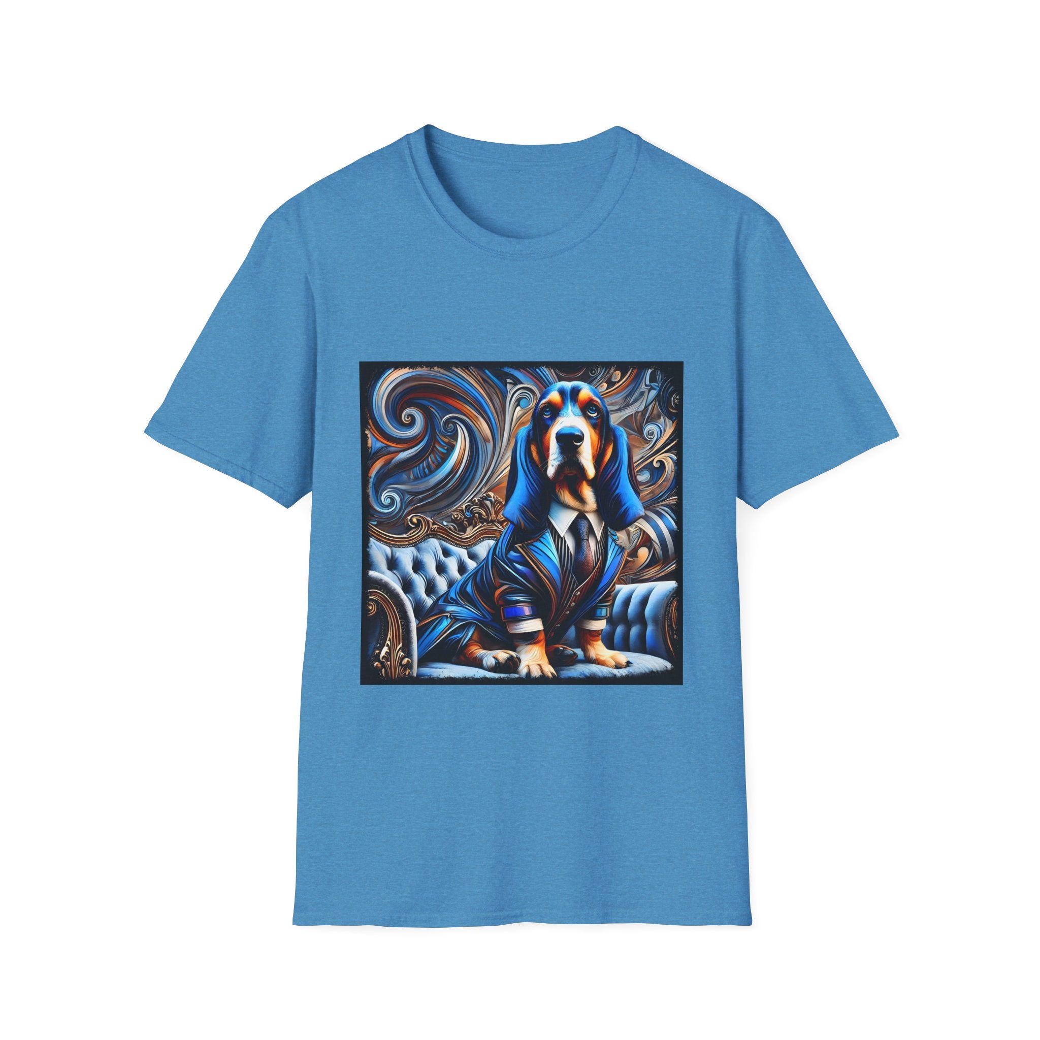 Basset Hound Bold Blue Feels | Unisex Dog T-Shirt