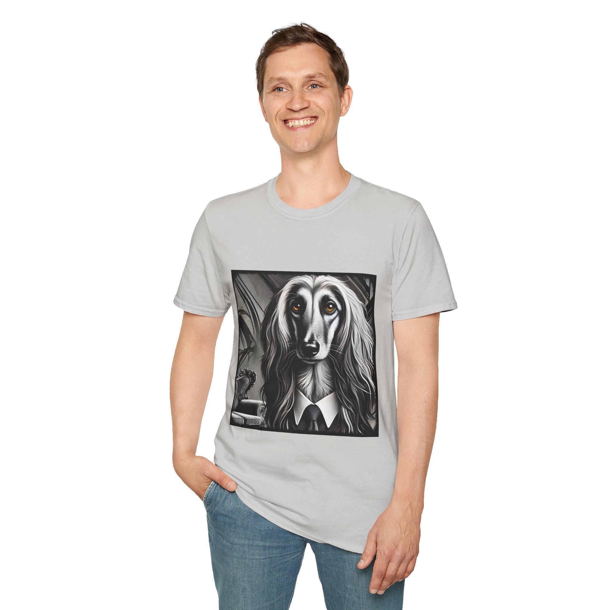 Afghan Hound B&W Bold Eyes | Unisex Dog T-Shirt