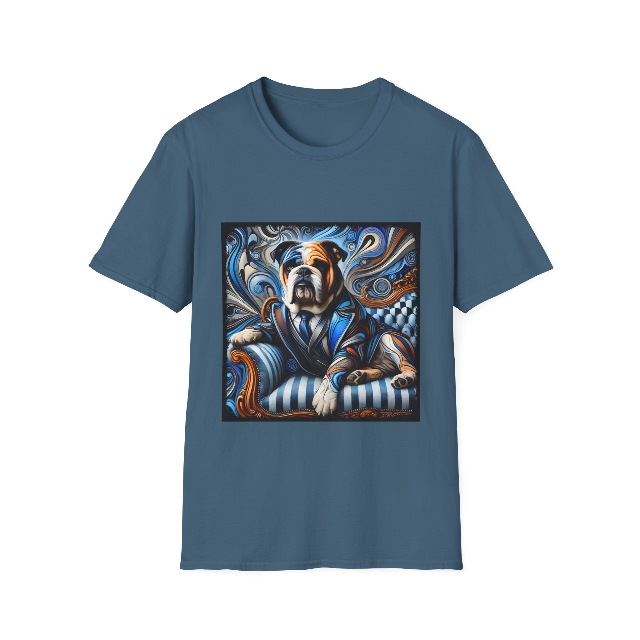 Bulldog Blue Swirl | Unisex Dog T-Shirt