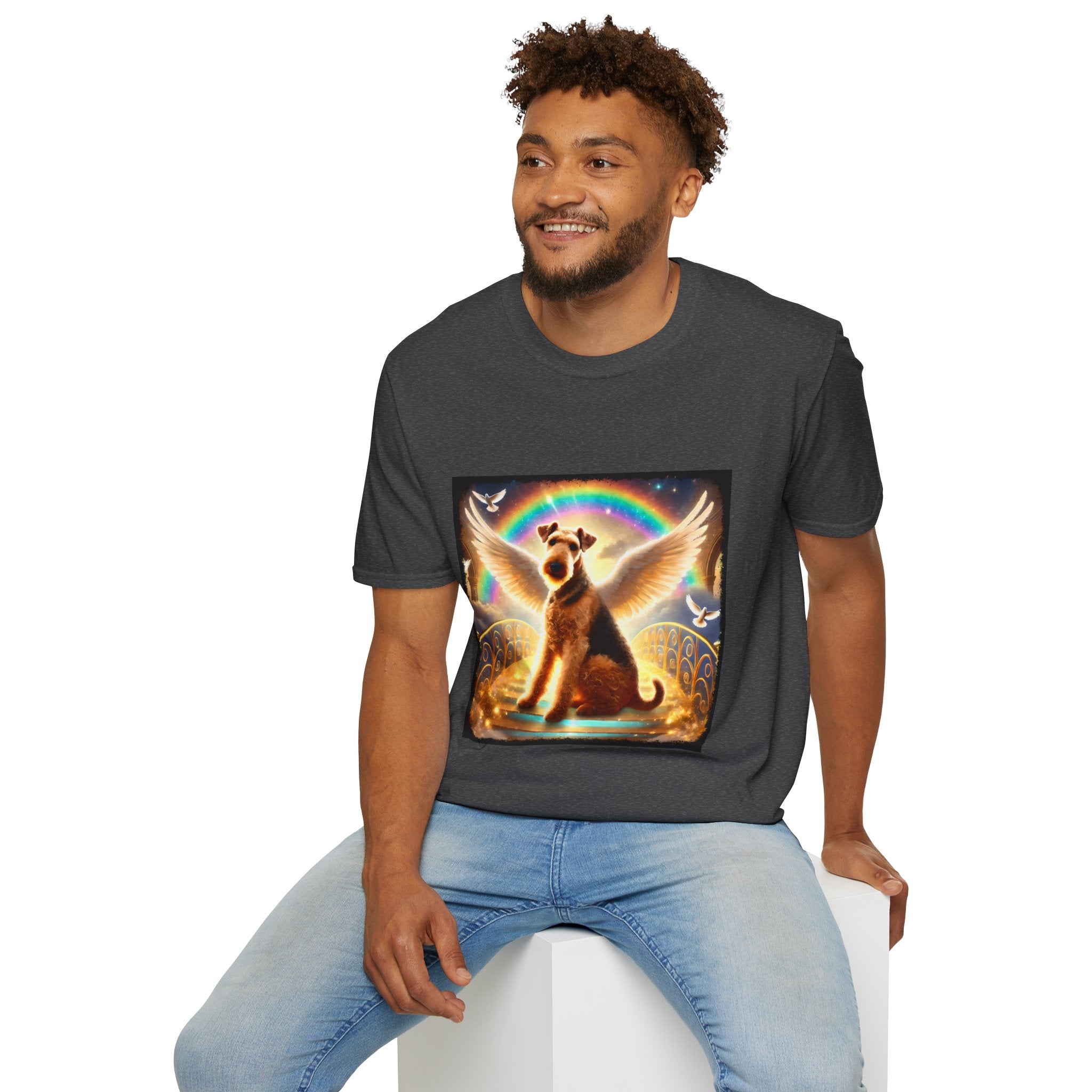 Airedale Terrier Rainbow Bridge | Unisex Dog T-Shirt