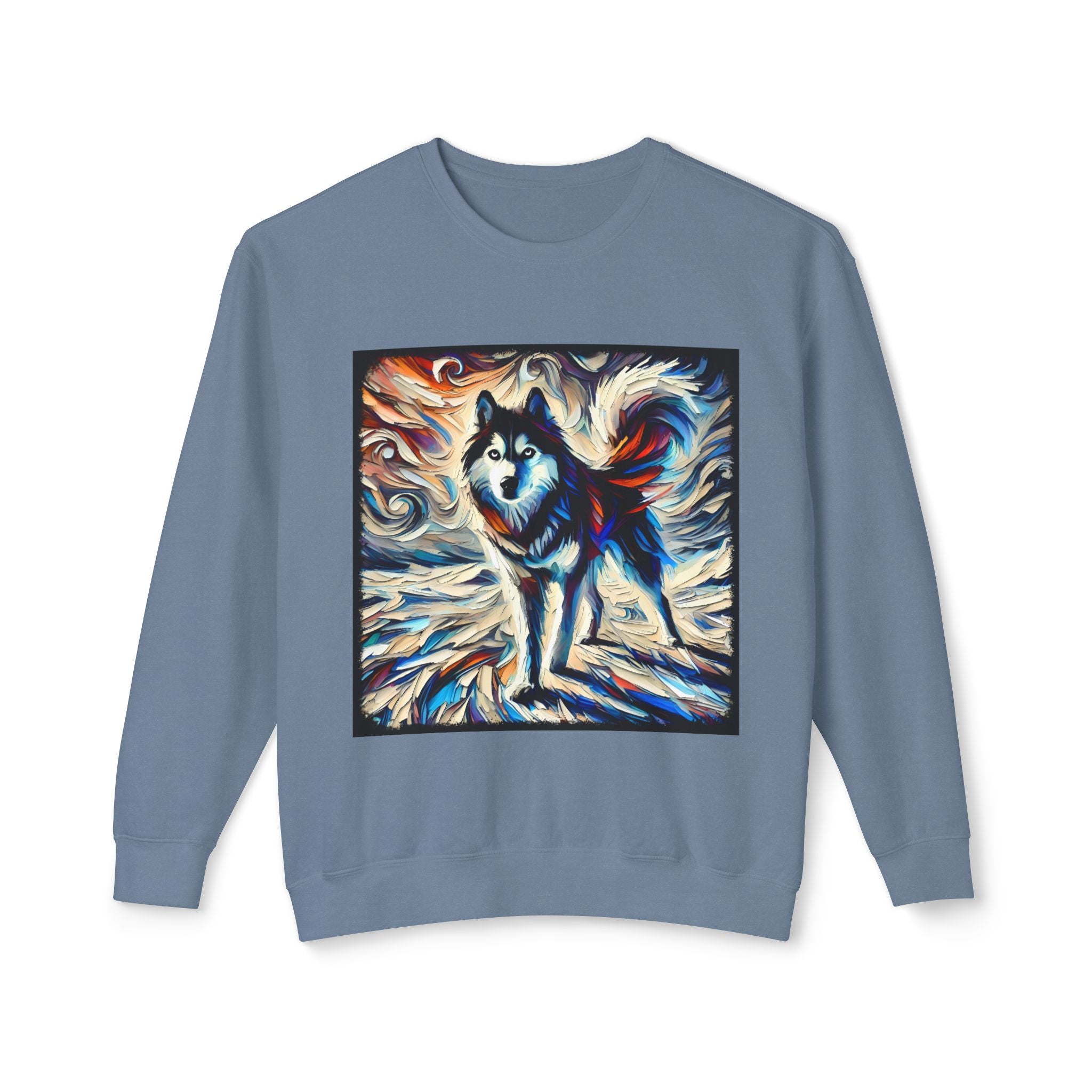 Siberian Husky Snow Swirl | Unisex Lightweight Dog Sweatshirt
