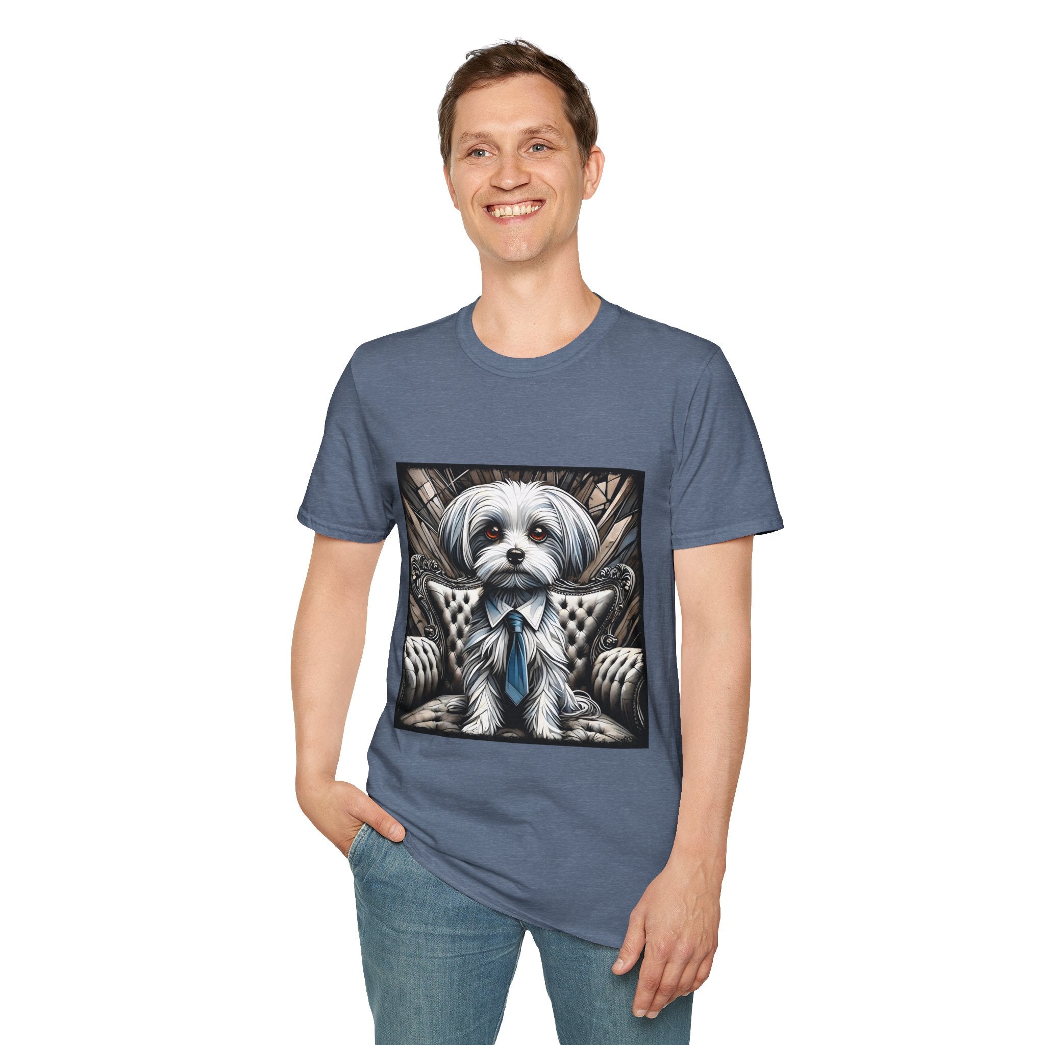Maltese B&W Bold Eyes | Unisex Dog T-Shirt