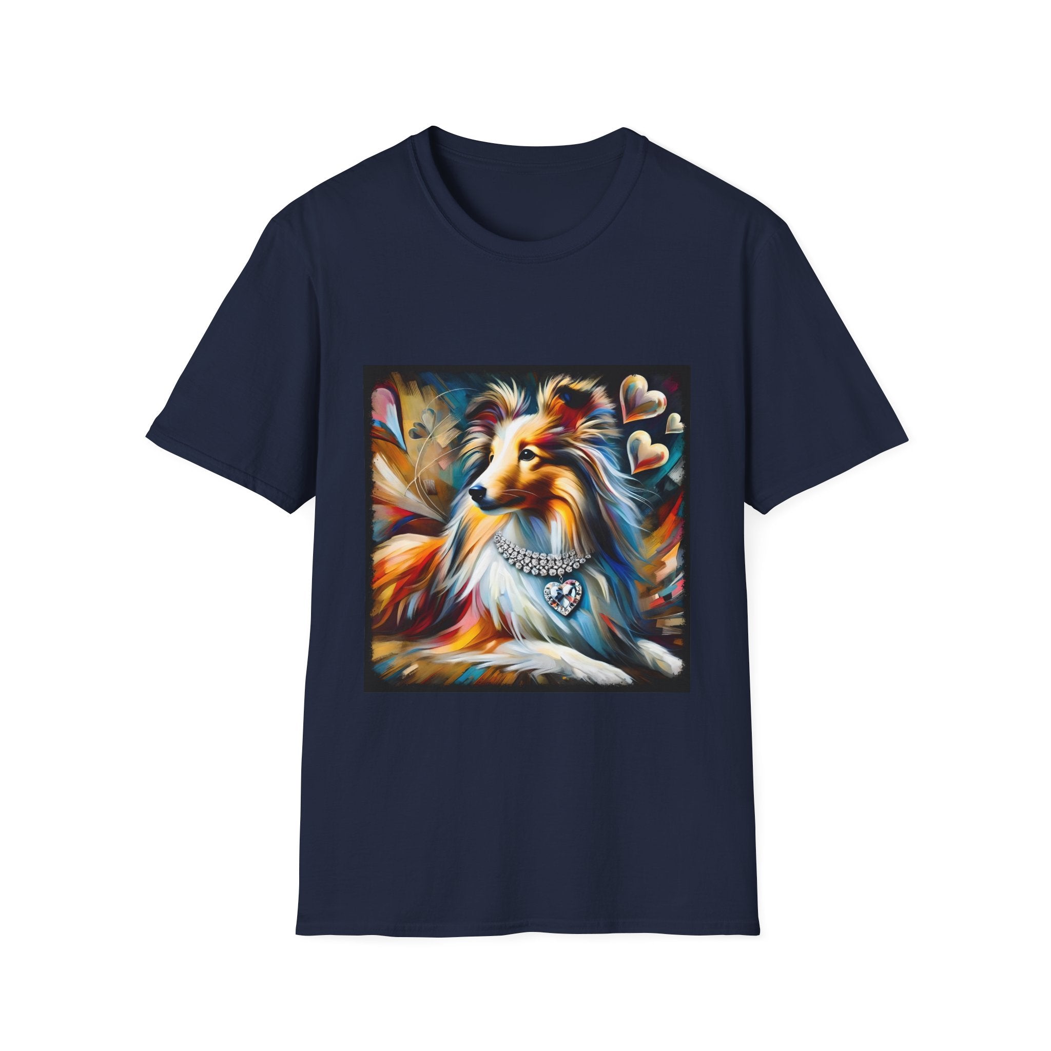 Shetland Sheepdog Diamond Heart Swirl | Unisex Dog T-Shirt