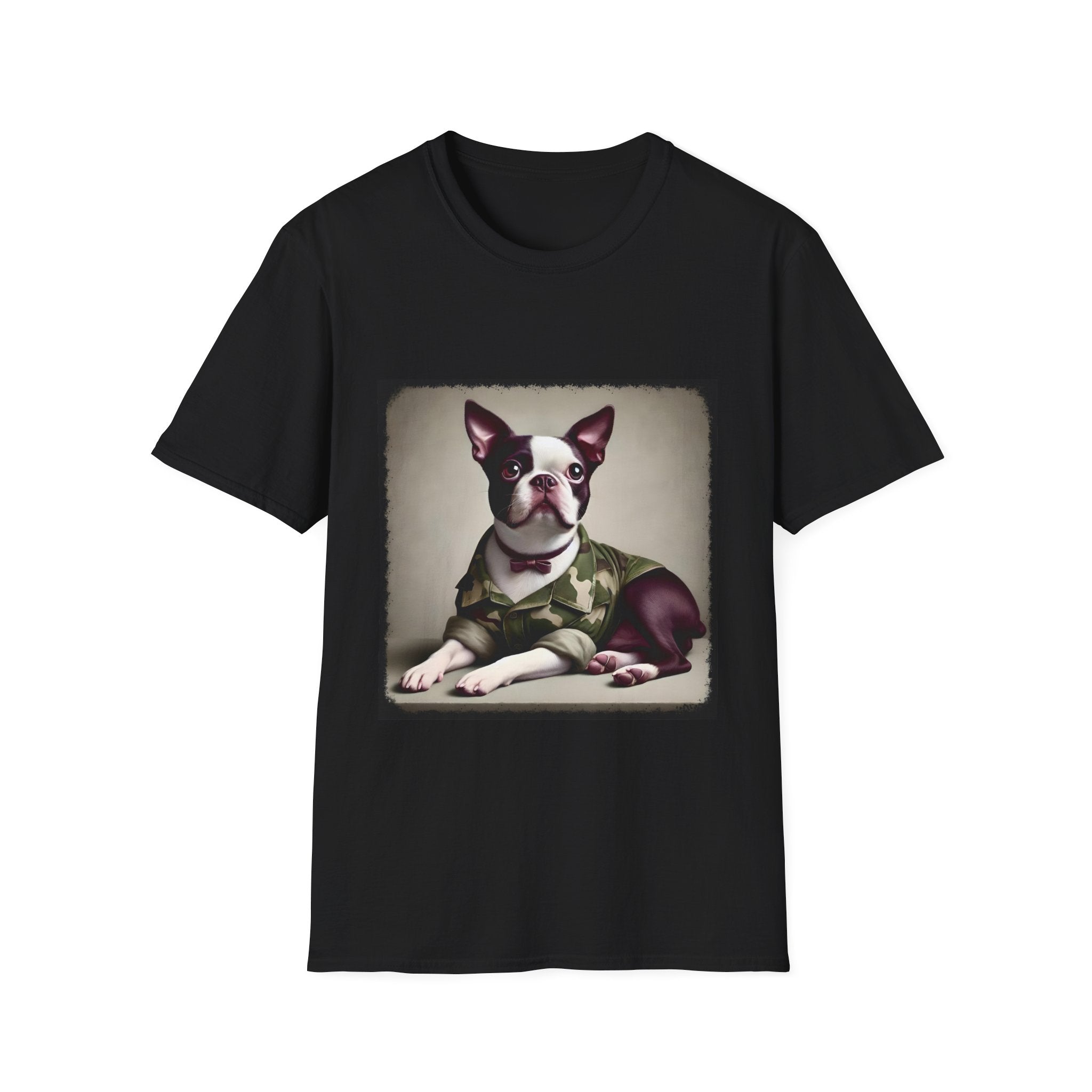 Boston Terrier Camo Cutie | Unisex Dog T-Shirt