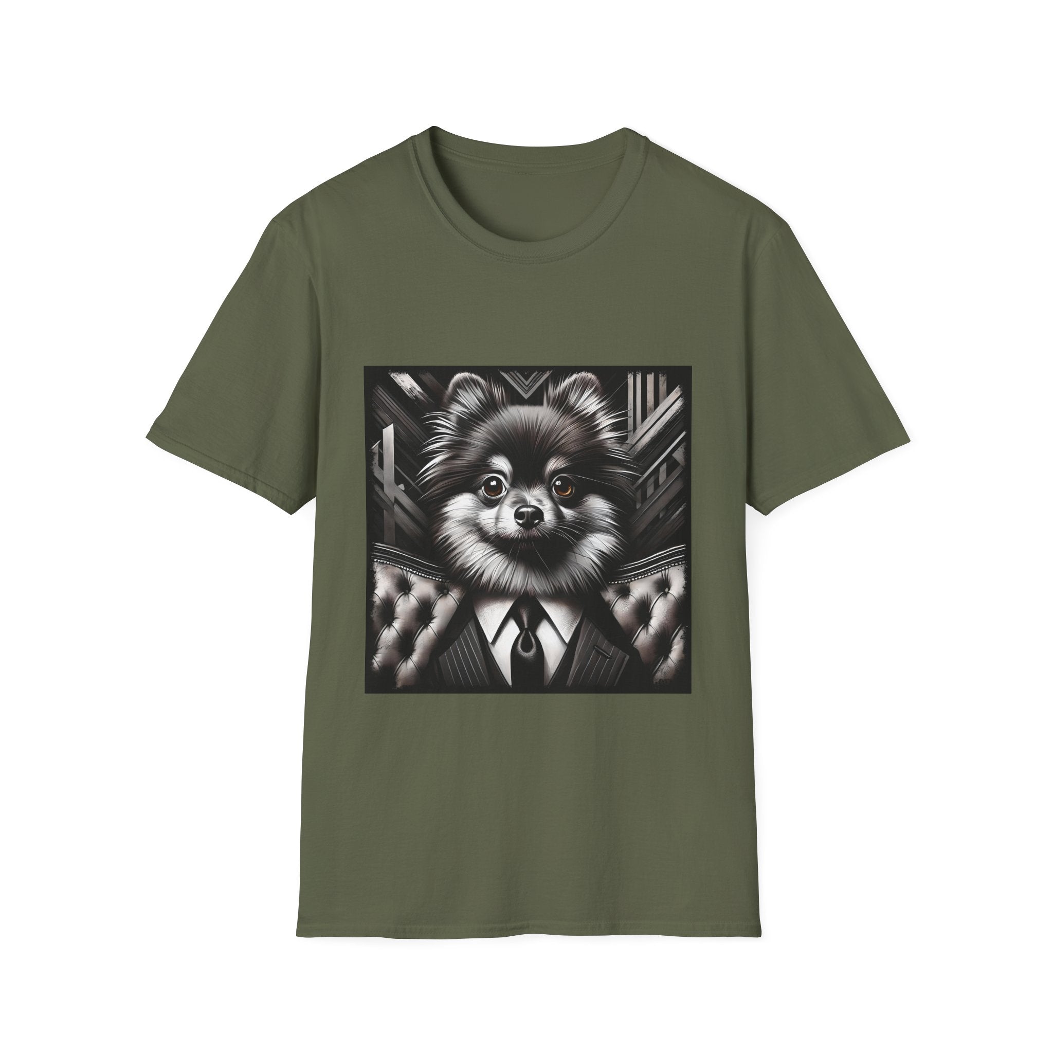 Pomeranian B&W Bold Eyes | Unisex Dog T-Shirt