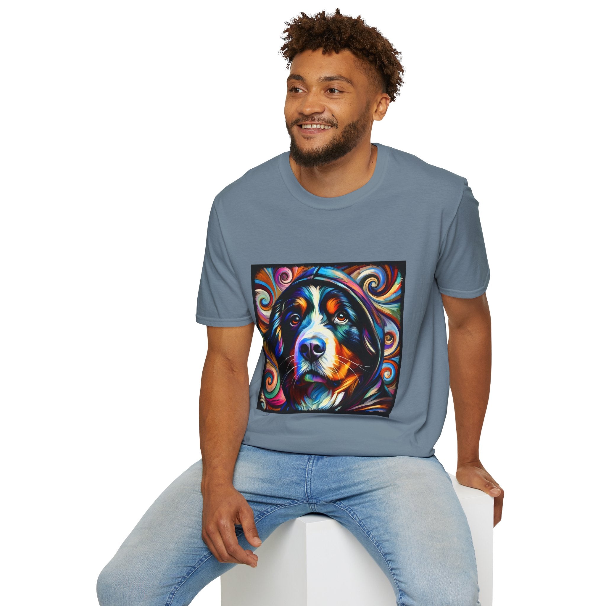 Bernese Mountain Dog Relaxed Swirl | Unisex Dog T-Shirt