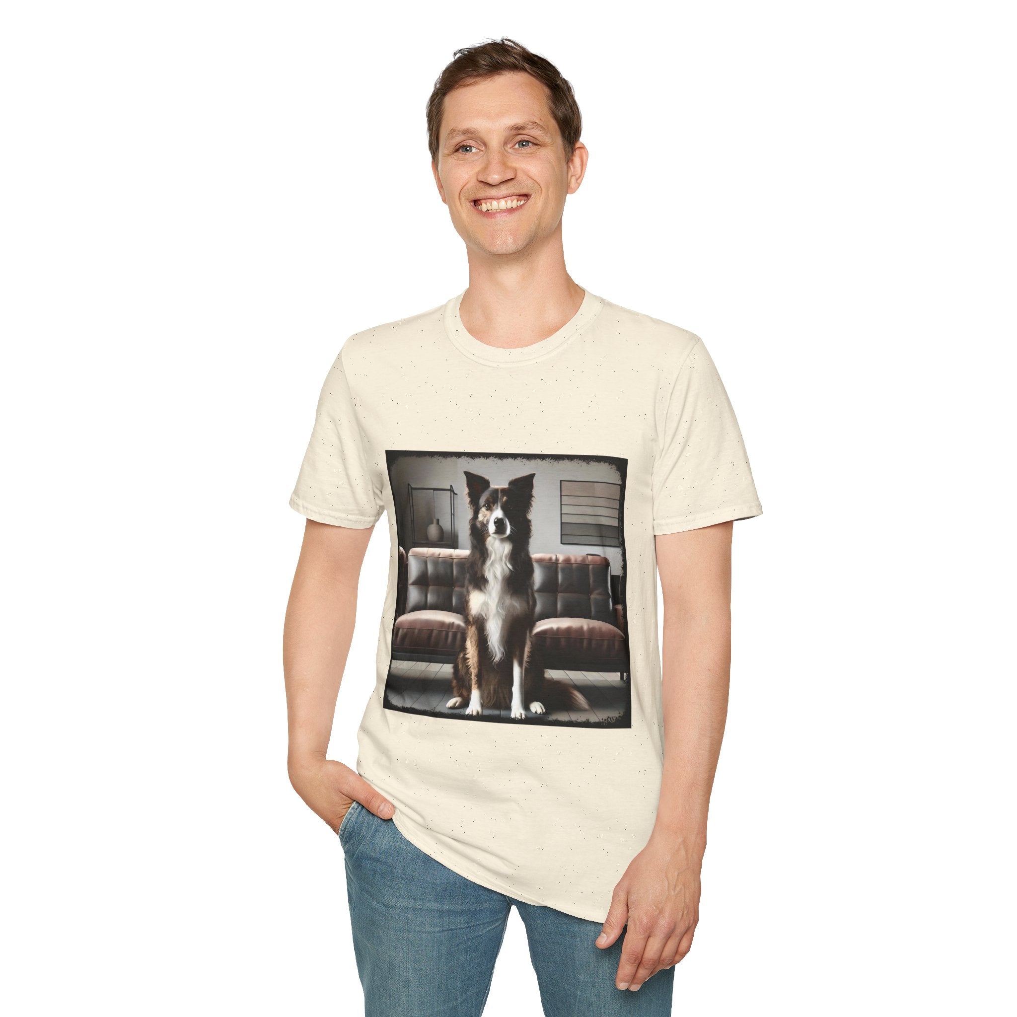 Border Collie Modern Brindle  | Unisex Dog T-Shirt