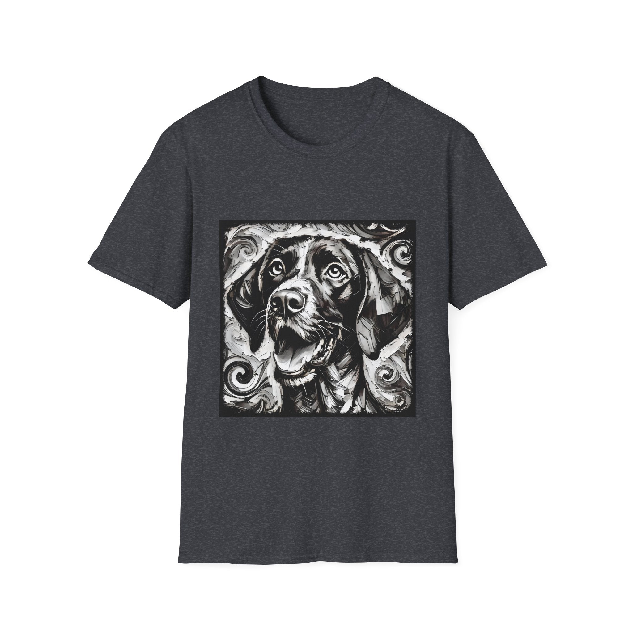 German Shorthaired Pointer B&W Happy Swirl | Unisex Dog T-Shirt