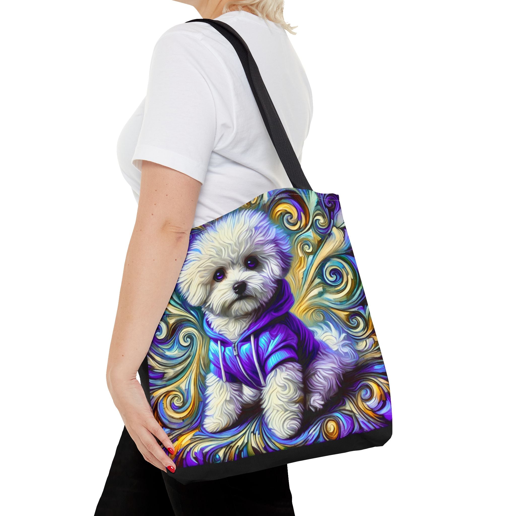 Bichon Frise Electric Swirl | Dog Themed Tote Bag