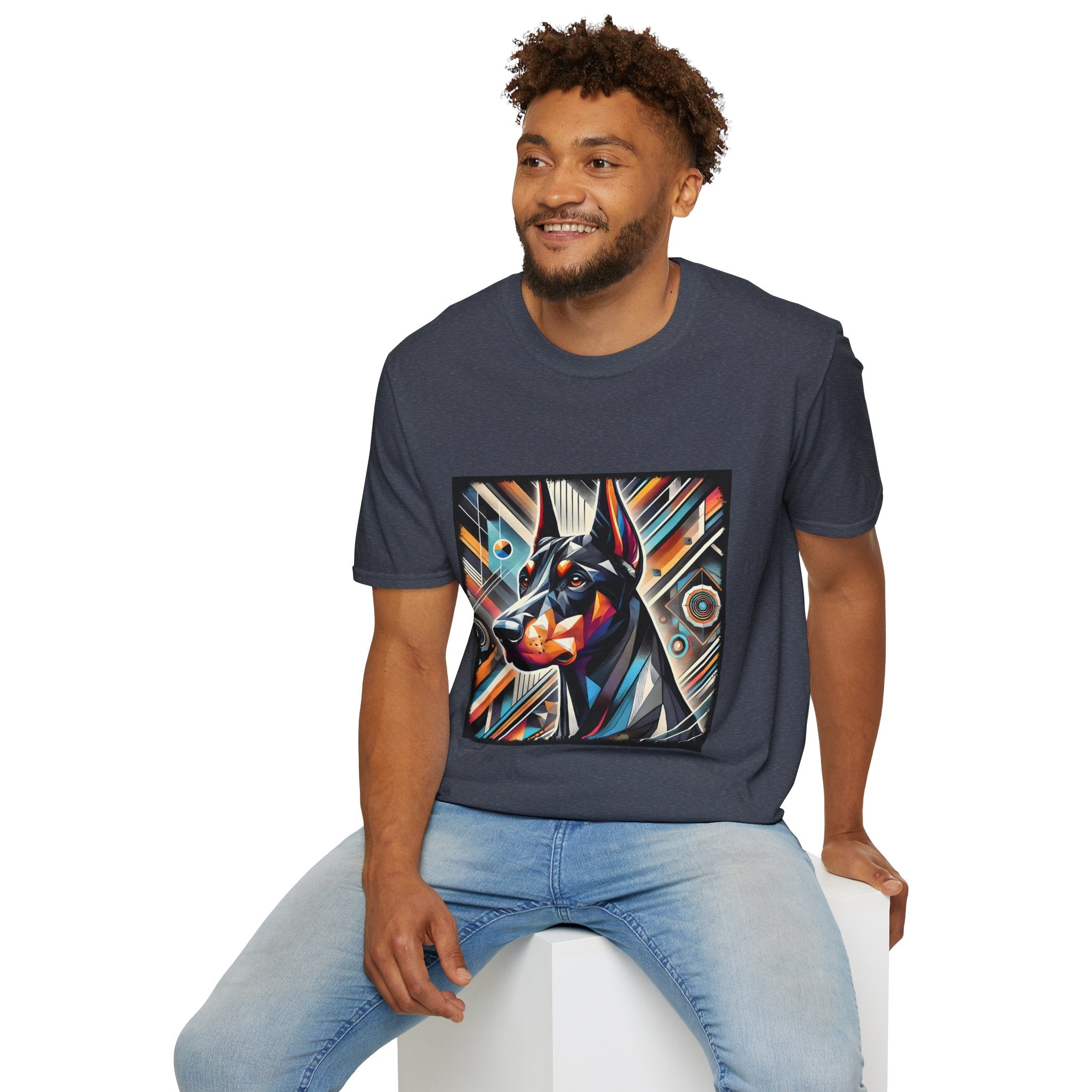 Doberman Pinscher Multicolored Geometric | Unisex Dog T-Shirt