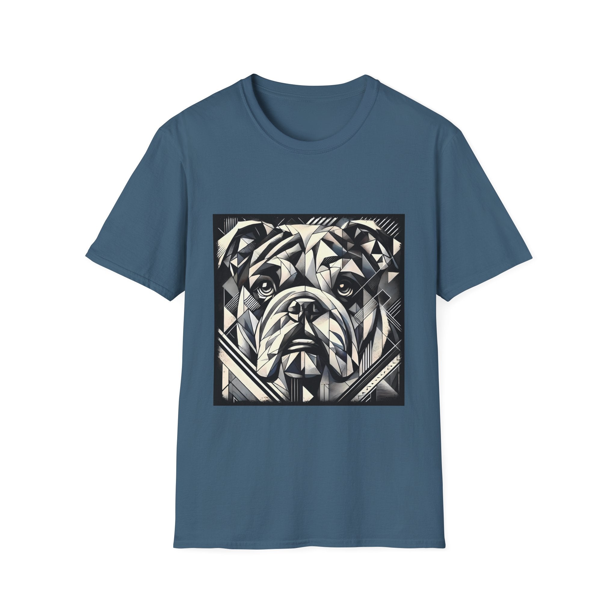 Bulldog B&W Geometric | Unisex Dog T-Shirt