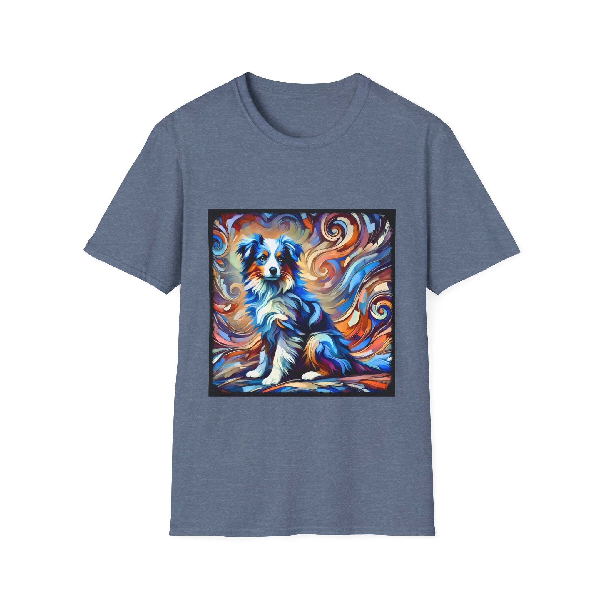 Miniature American Shepherd Blue Merle Swirl | Unisex Softstyle T-Shirt