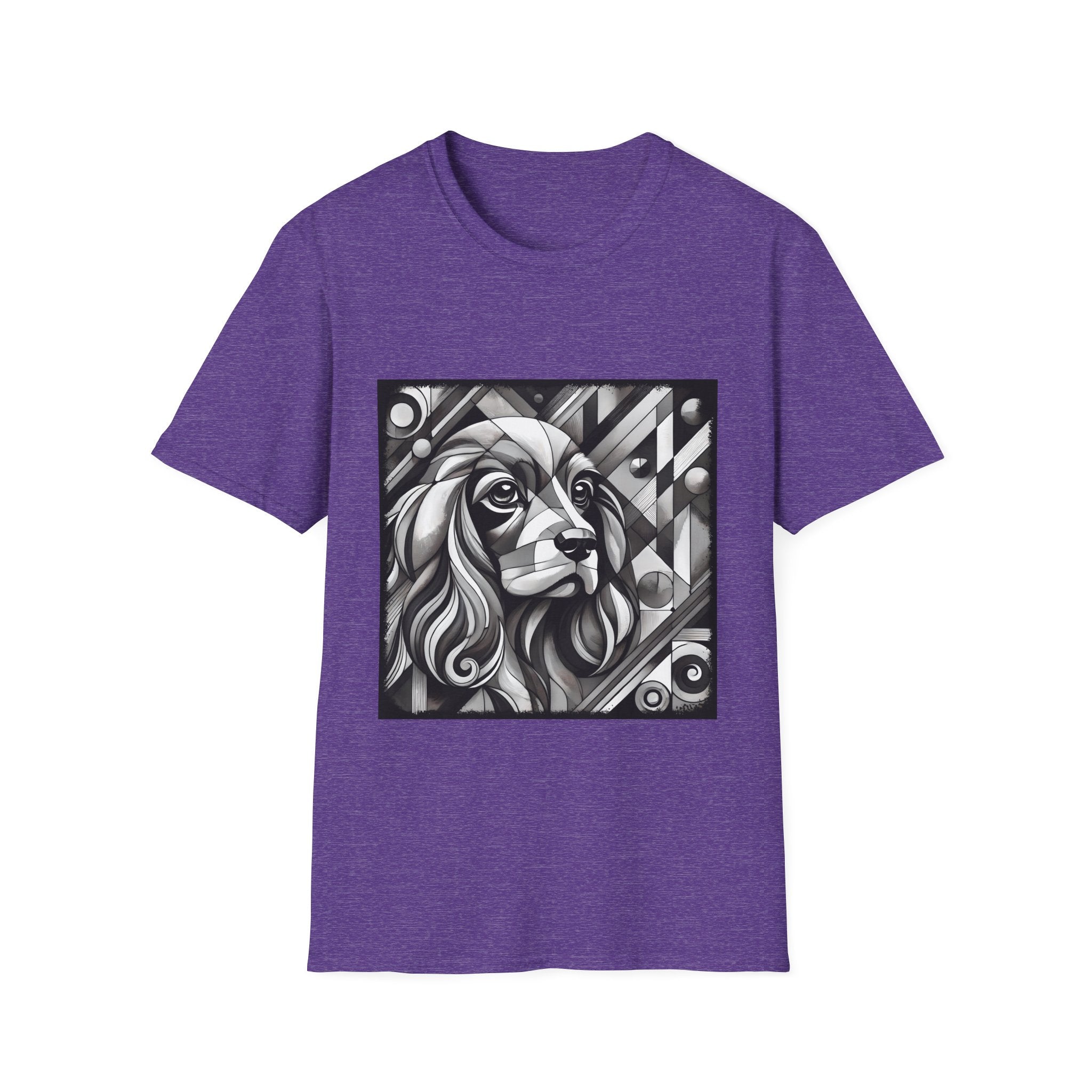 Cocker Spaniel B&W Bold Geometric | Unisex Dog T-Shirt