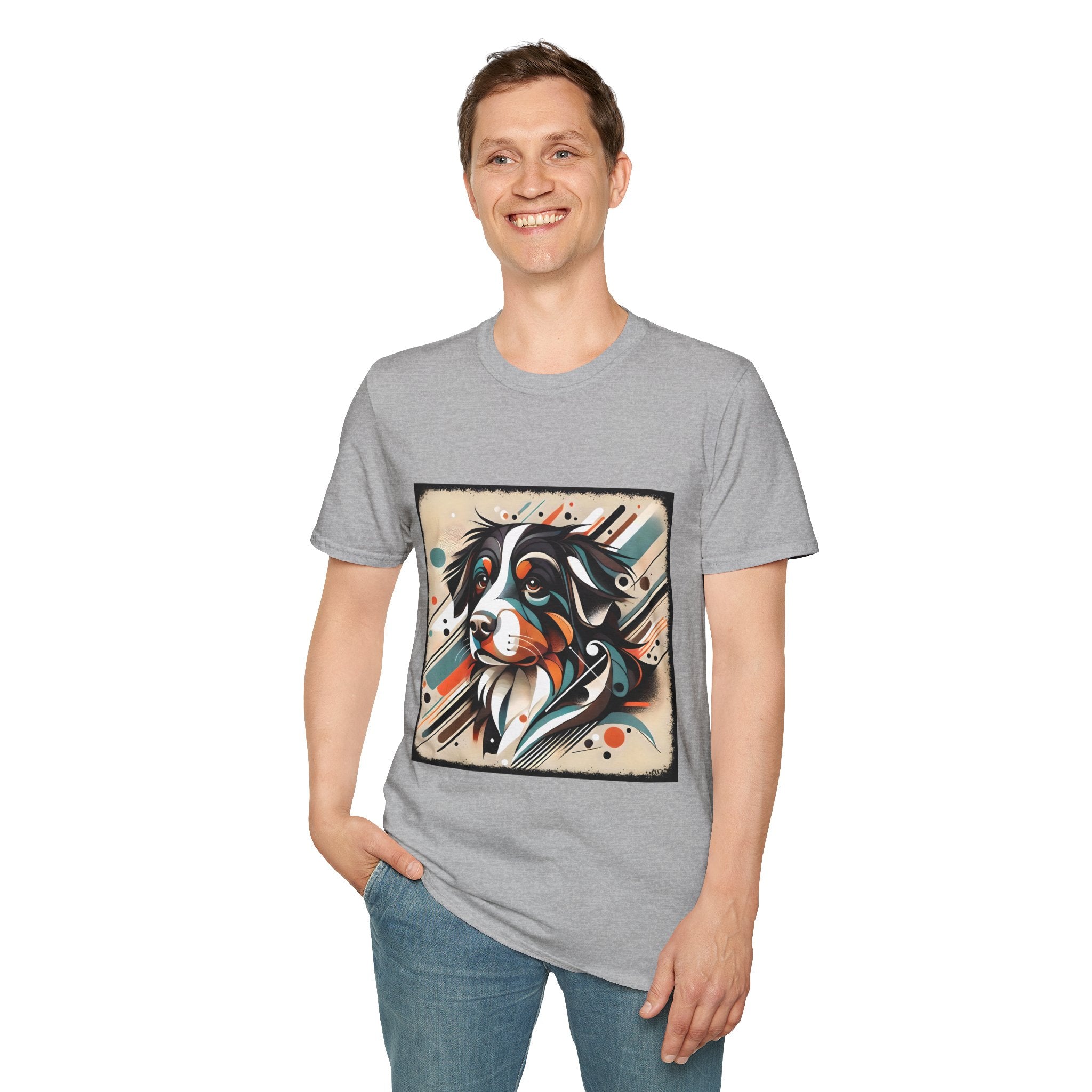 Bernese Mountain Dog Warm Geometric | Unisex Dog T-Shirt