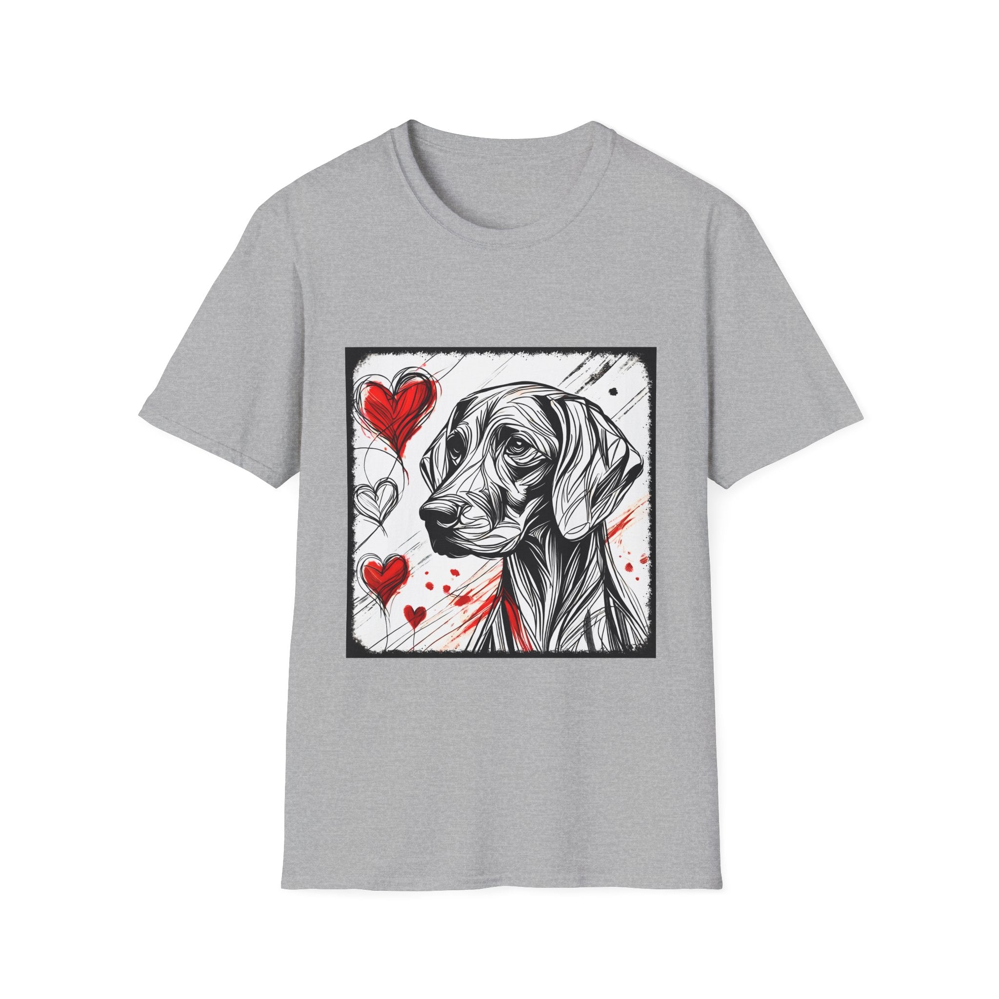 Weimaraner Bold Heart Sketch | Unisex Dog T-Shirt