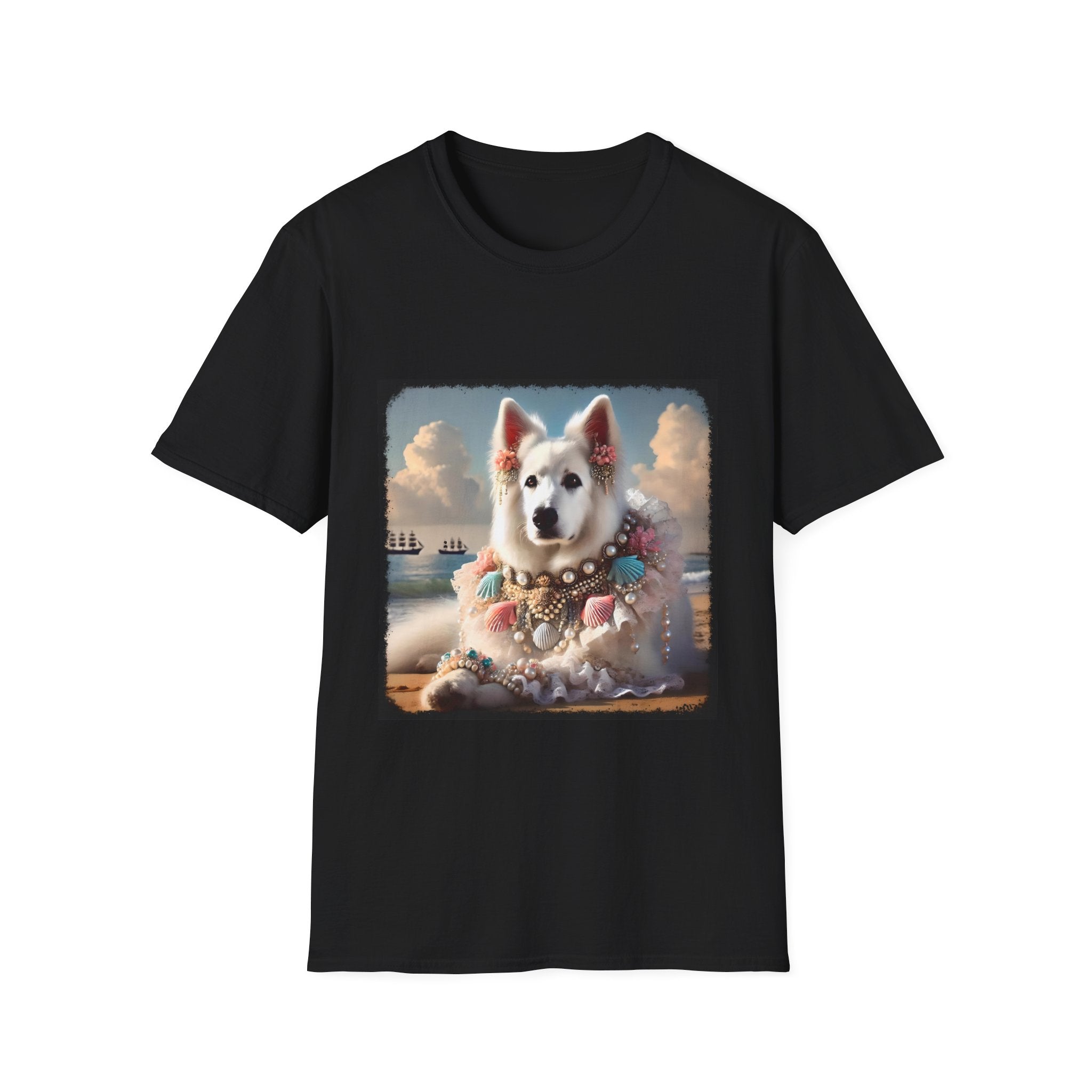 German Shepherd Beach Elegance | Unisex Dog T-Shirt