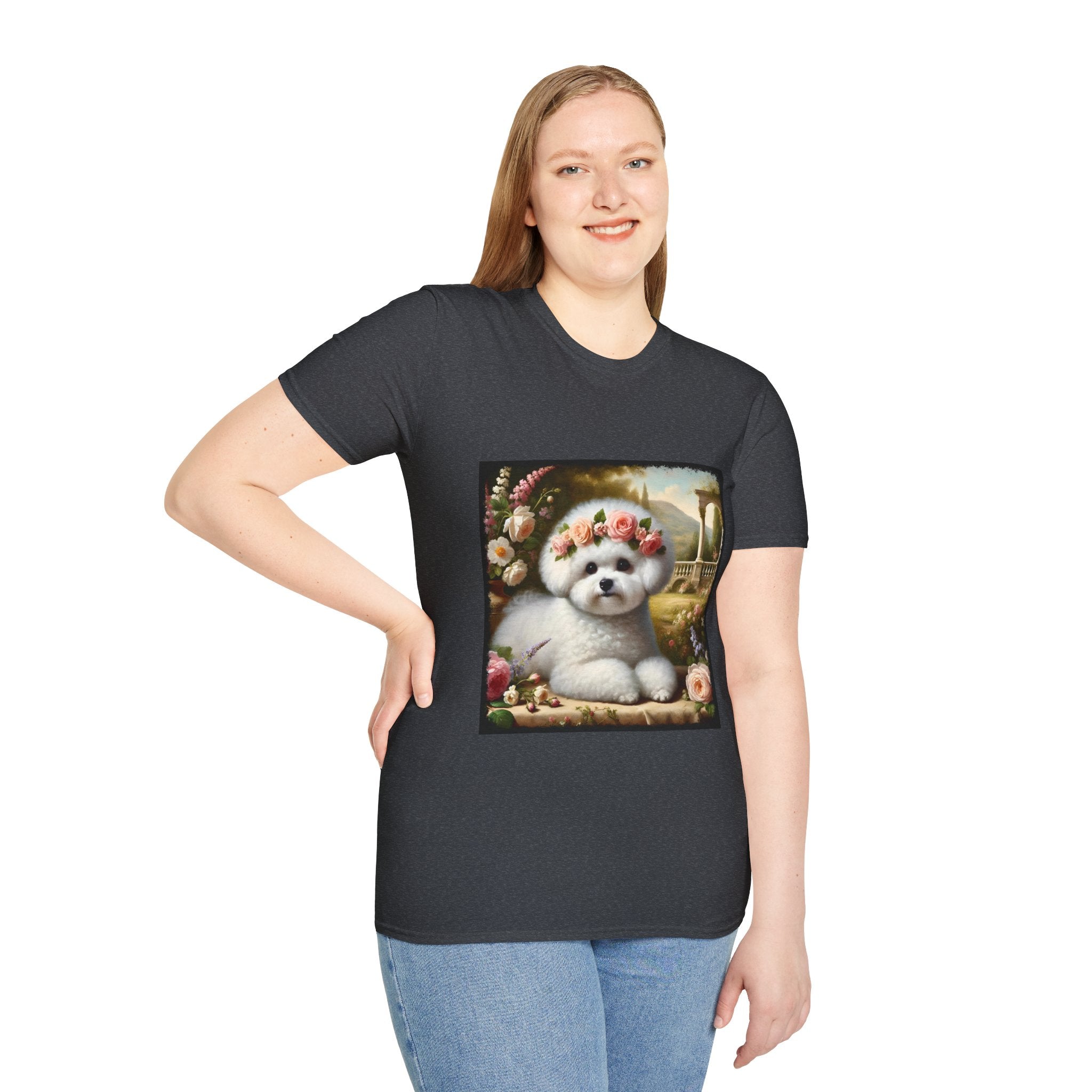 Bichon Frise Rose Pup | Unisex Dog T-Shirt