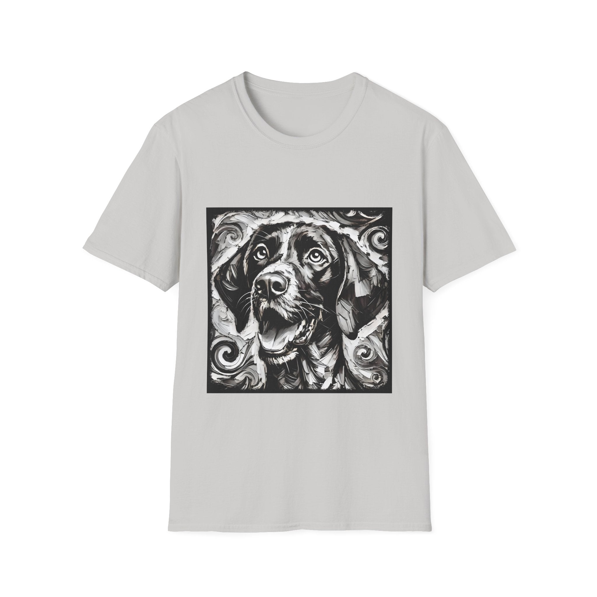 German Shorthaired Pointer B&W Happy Swirl | Unisex Dog T-Shirt