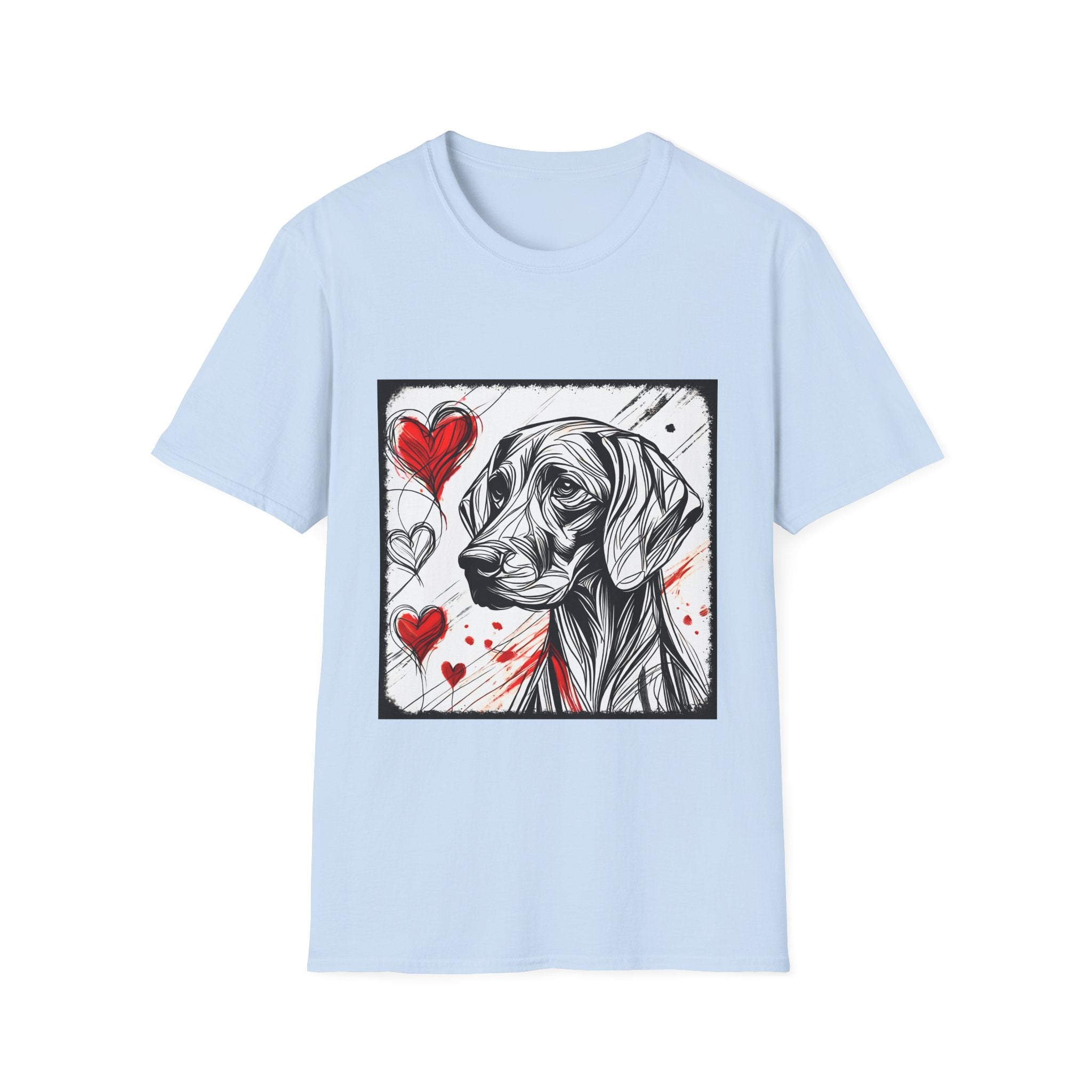 Weimaraner Bold Heart Sketch | Unisex Dog T-Shirt