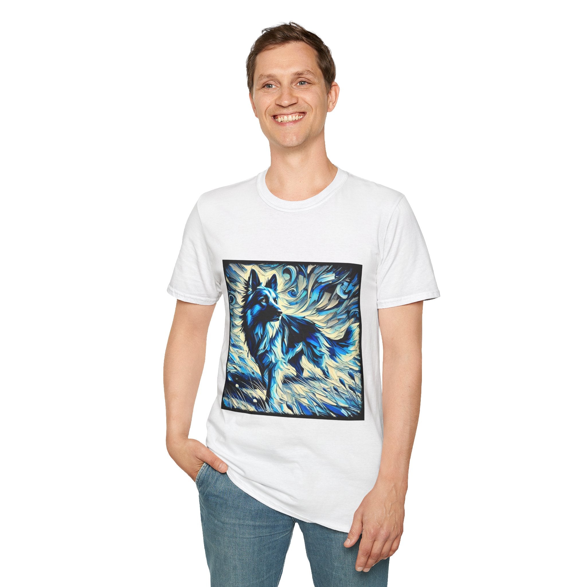 German Shepherd Blue Winter Swirl | Unisex Dog T-Shirt