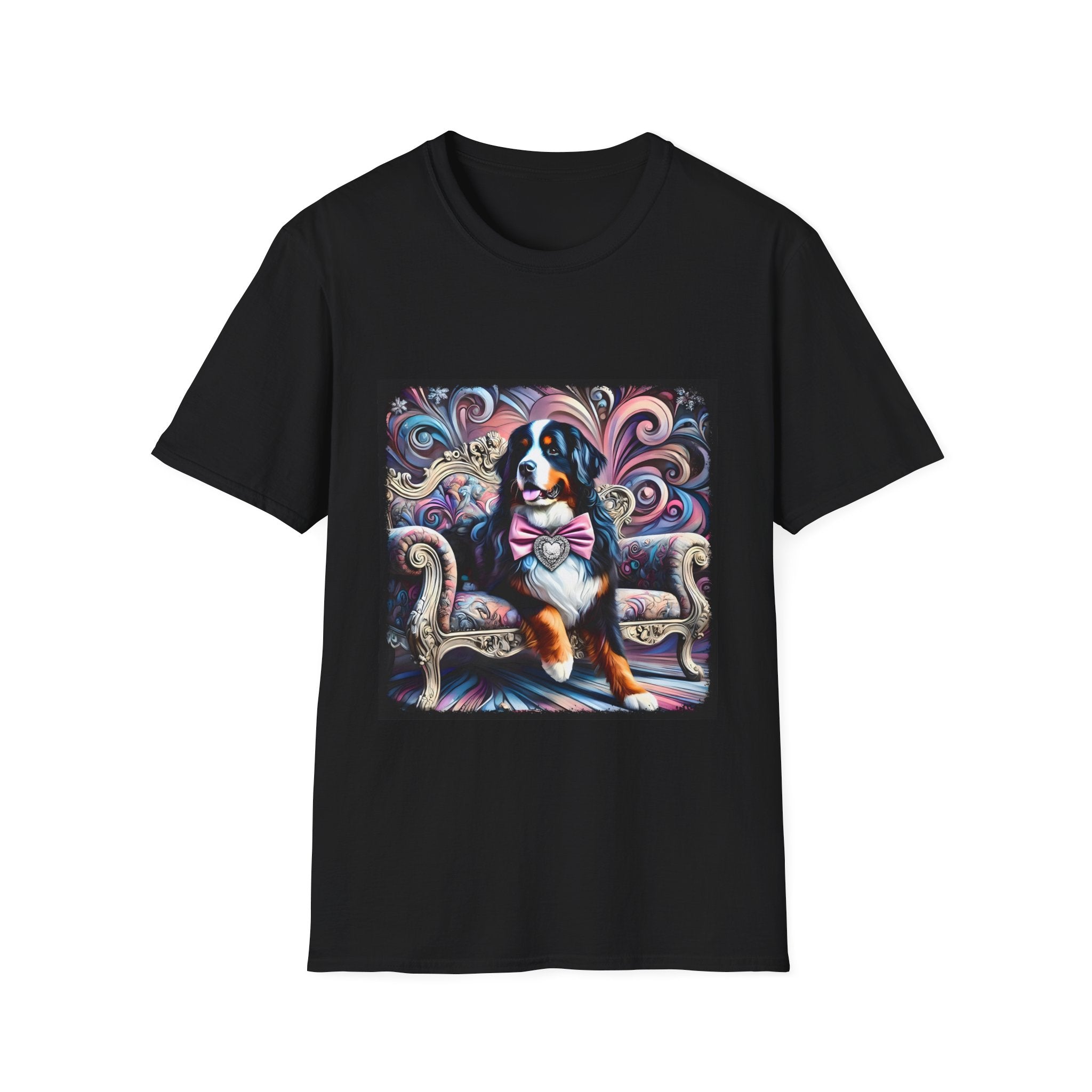 Bernese Mountain Dog Purple Diamond Vivid Swirl | Unisex Dog T-Shirt