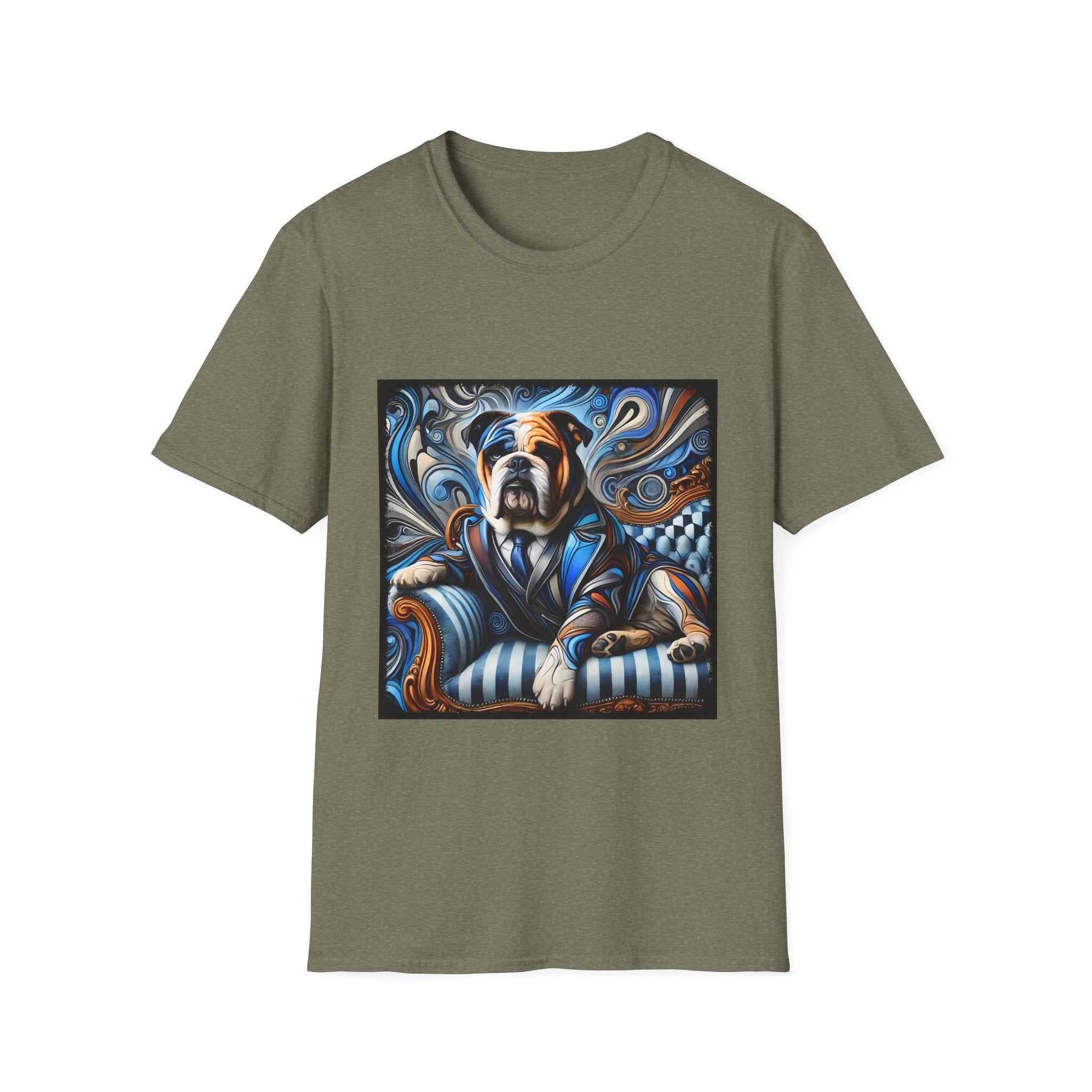 Bulldog Blue Swirl | Unisex Dog T-Shirt