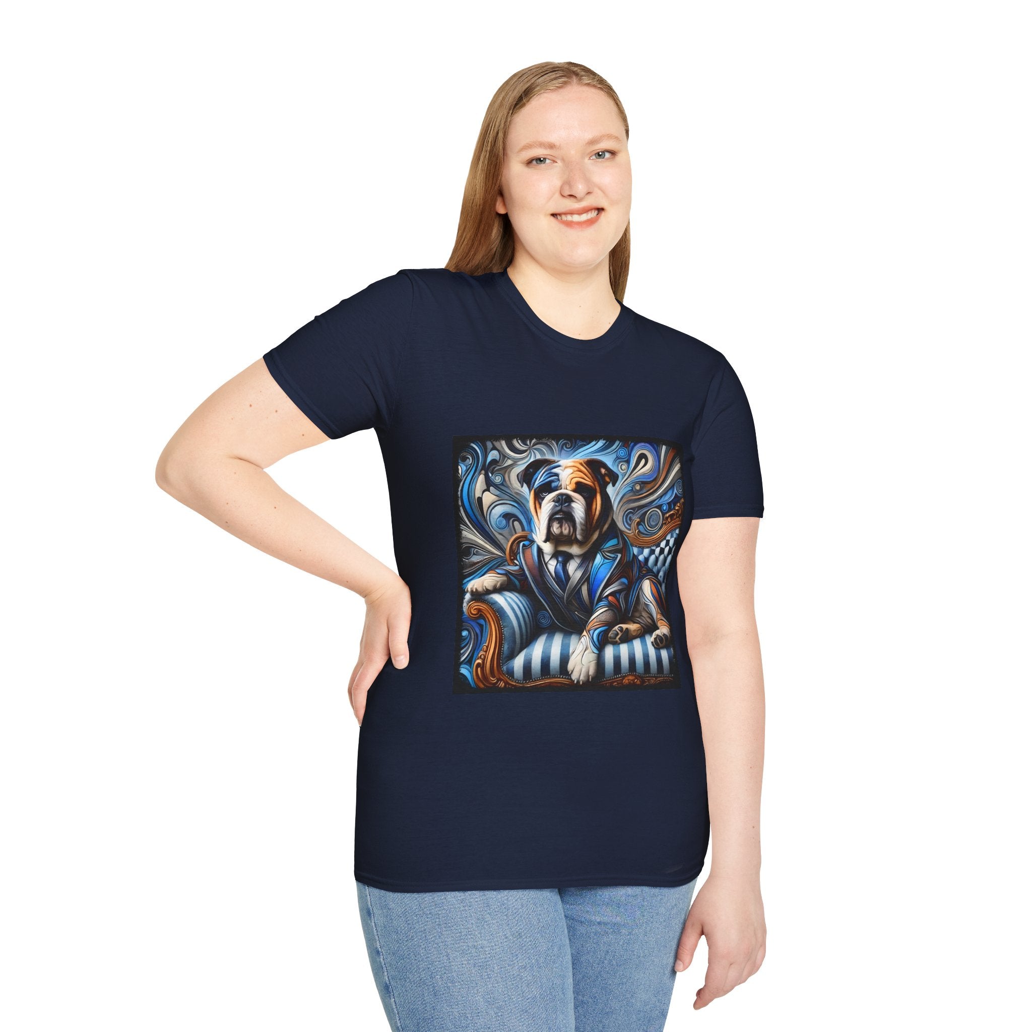 Bulldog Blue Swirl | Unisex Dog T-Shirt