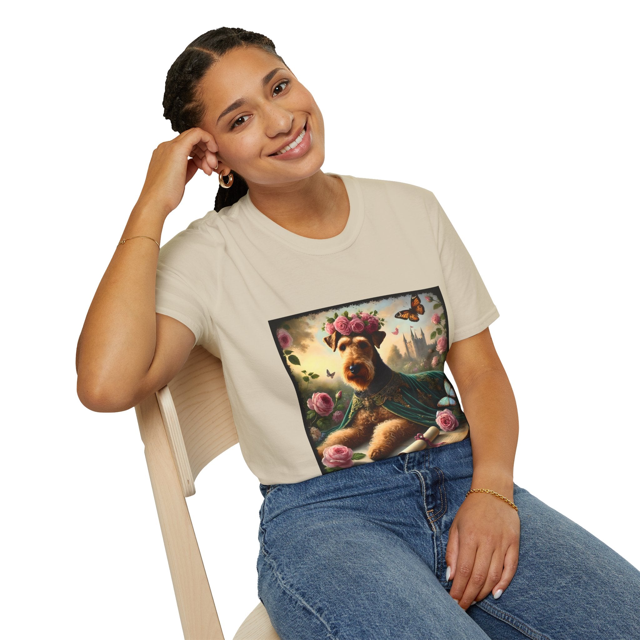 Airedale Terrier Velvet Rose | Unisex Dog T-Shirt