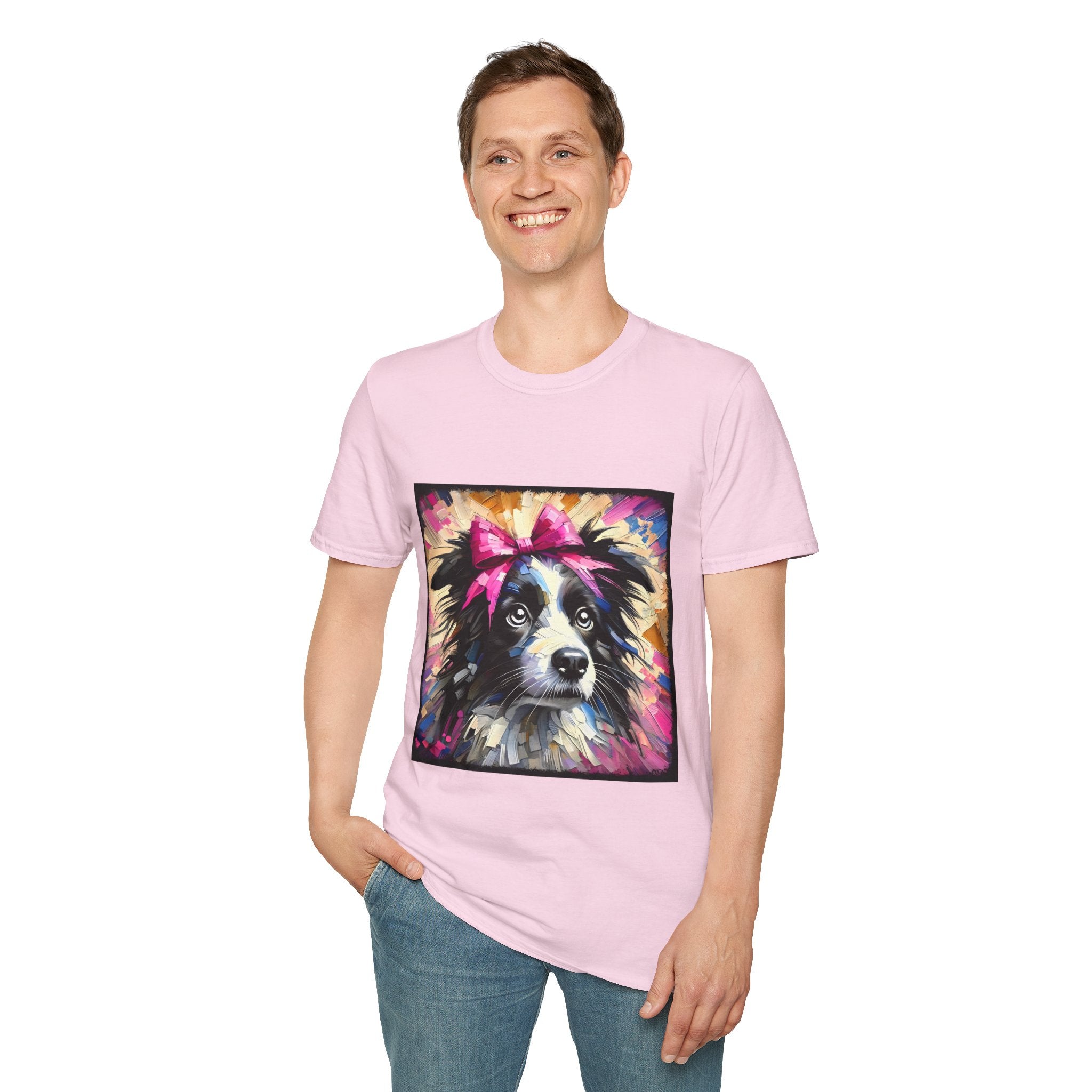 Border Collie Pink Bow Classic | Unisex Dog T-Shirt