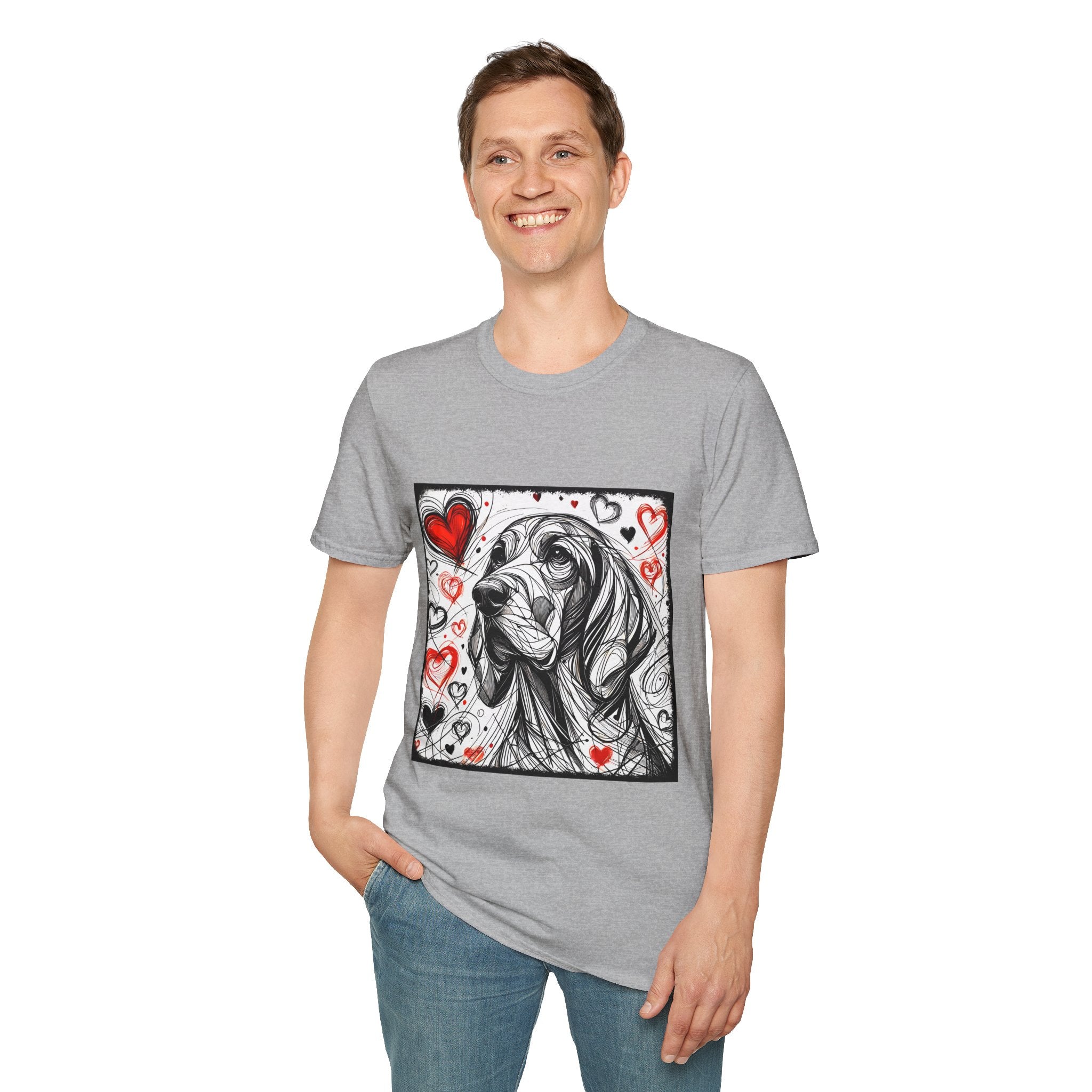 Coonhound Bold Heart Sketch | Unisex Dog T-Shirt