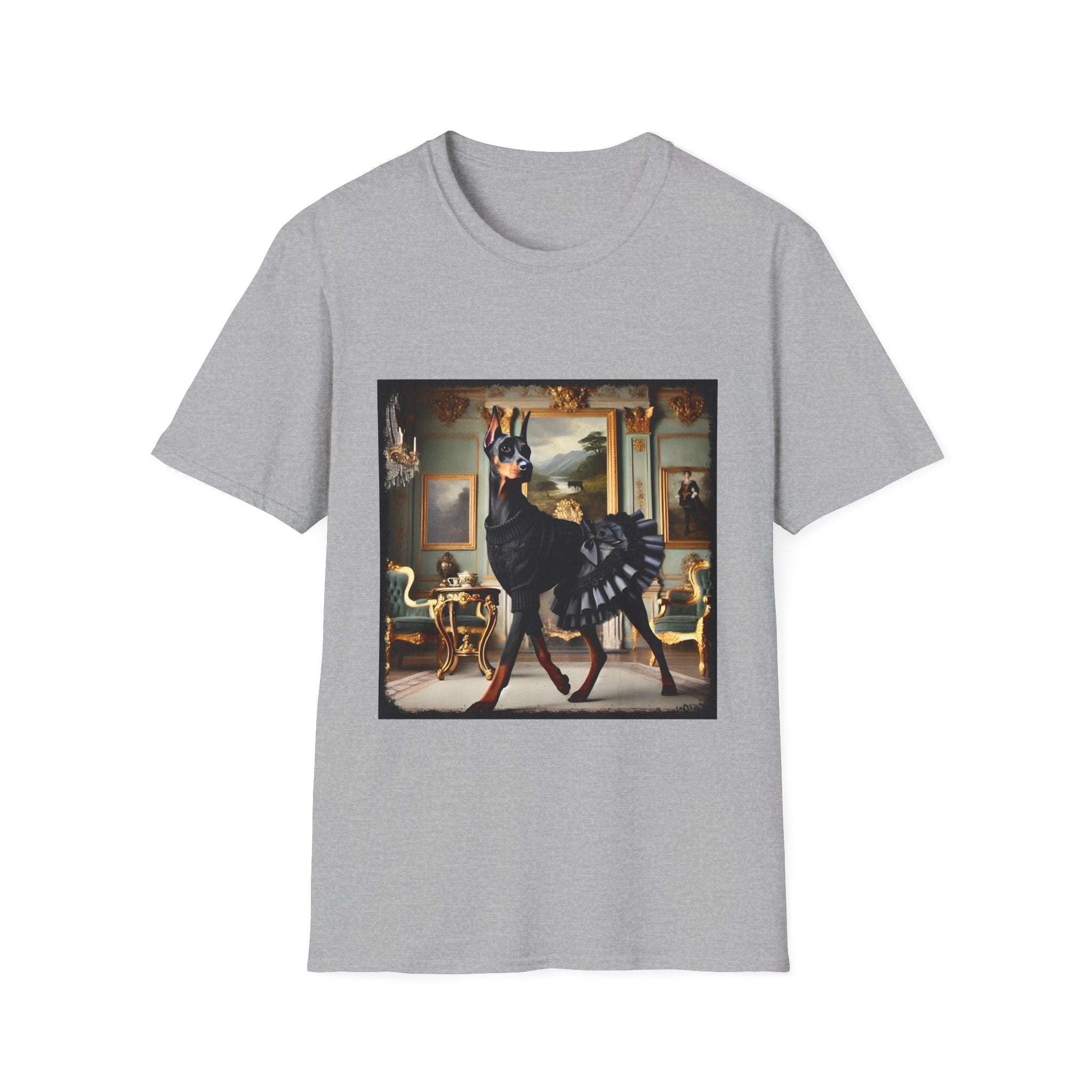 Doberman Pinscher Runway Rich | Unisex Dog T-Shirt