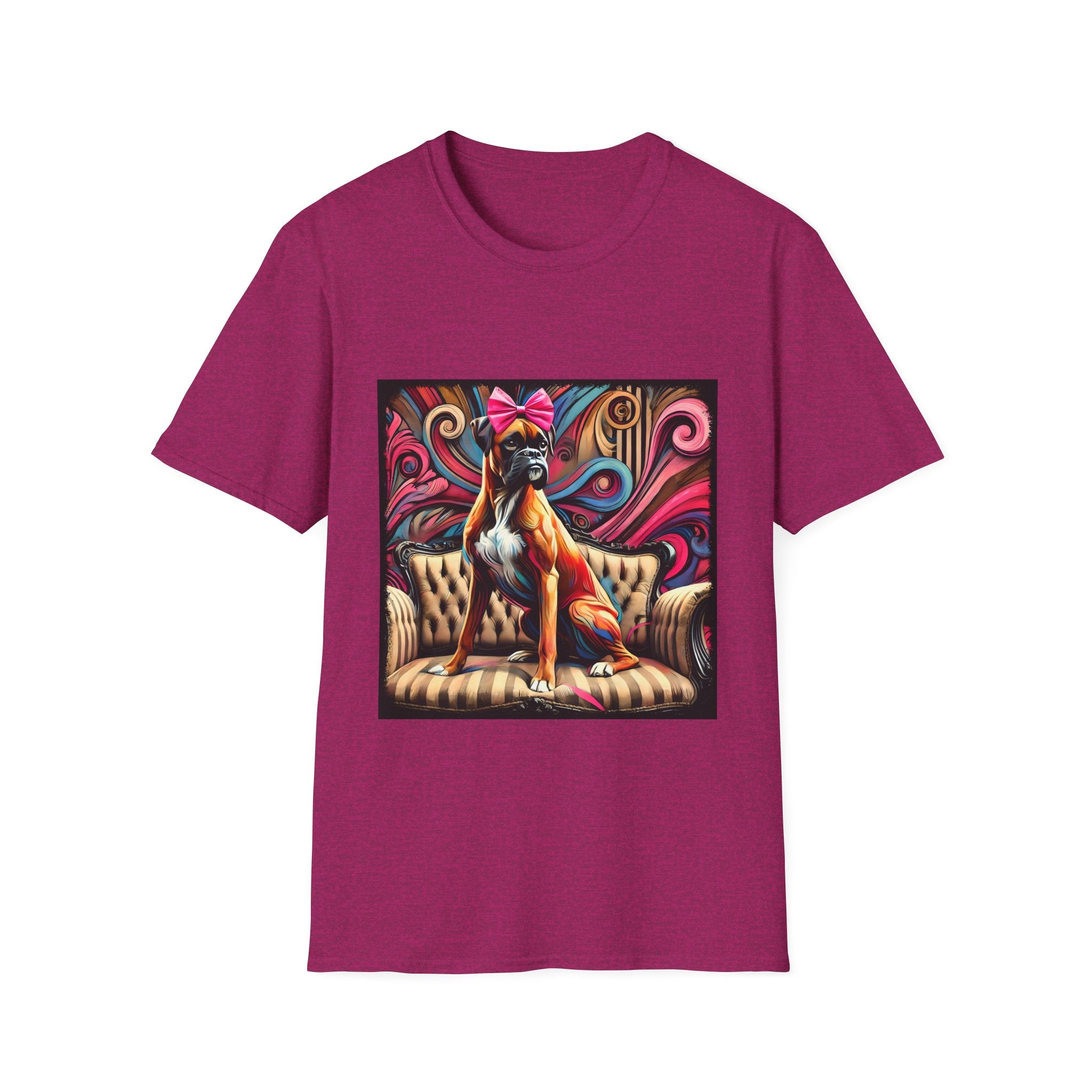 Boxer Pink Bow Swirl | Unisex Dog T-Shirt