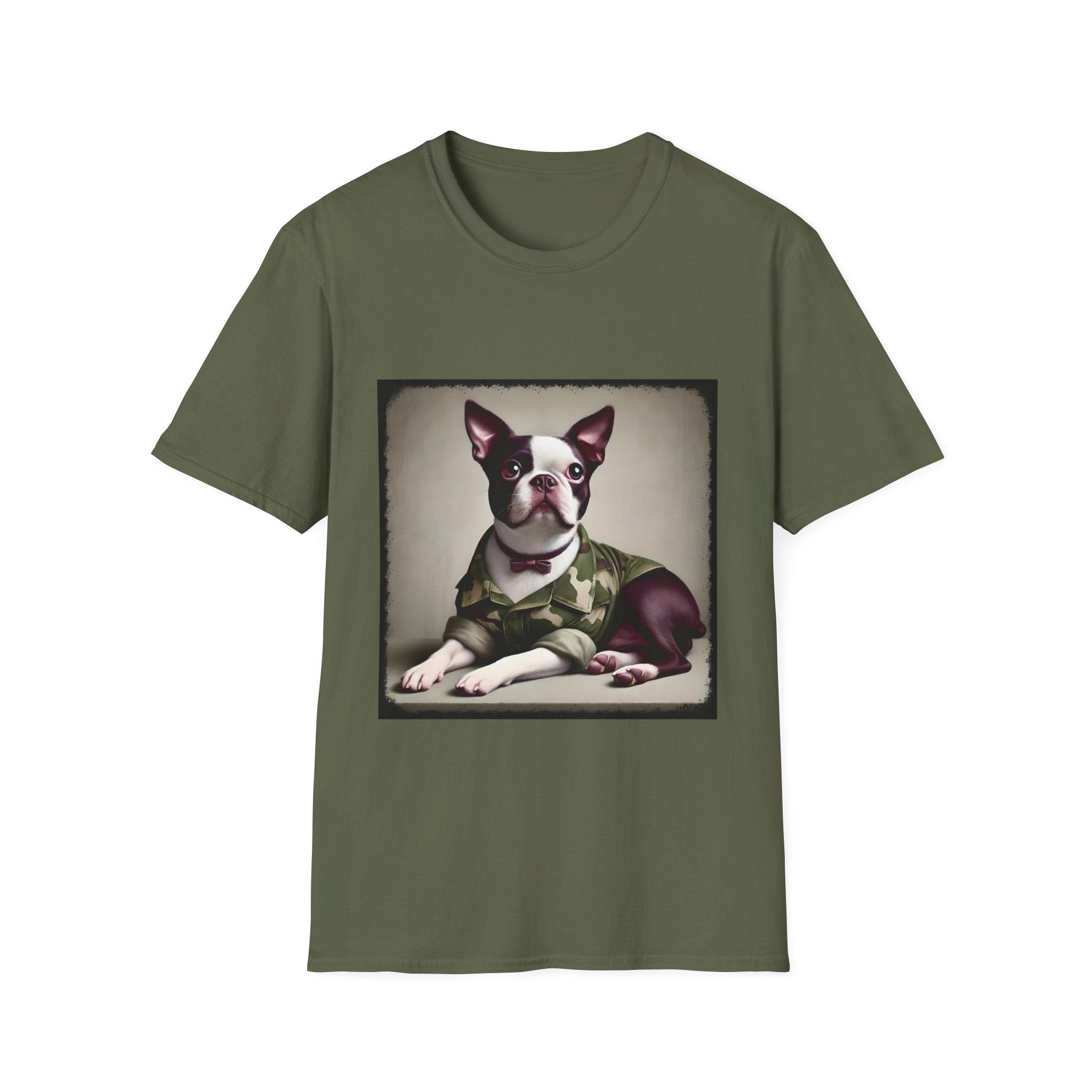 Boston Terrier Camo Cutie | Unisex Dog T-Shirt